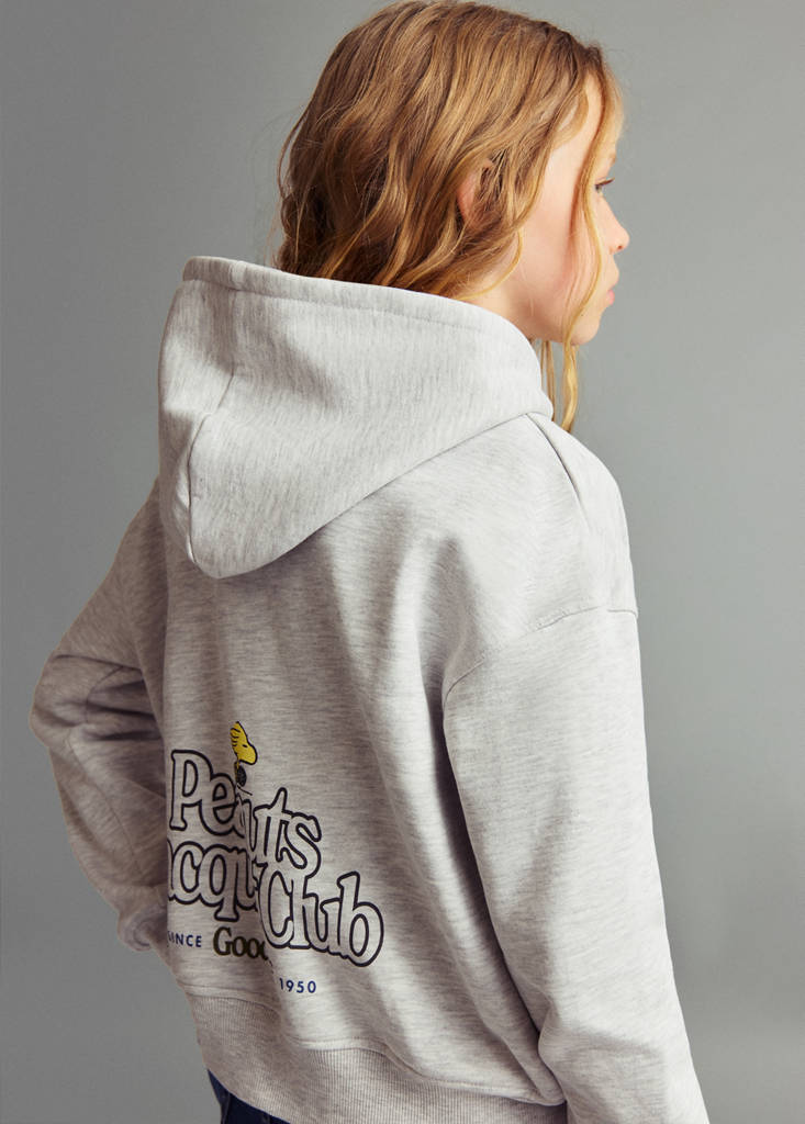 Snoopy-print sweatshirt — Light Heather Grey