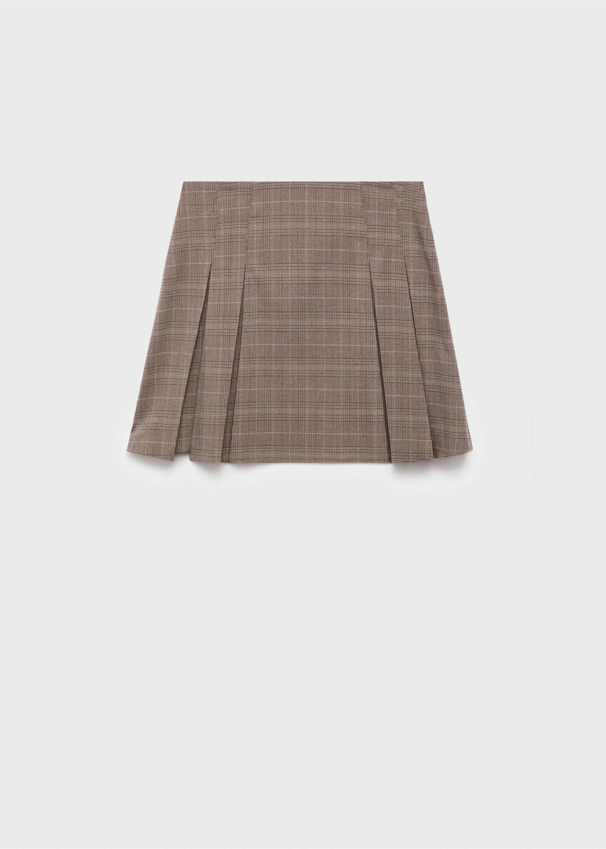 Minijupe plissée - Article sans modèle, Marron moyen. Ref: 17035167-00.