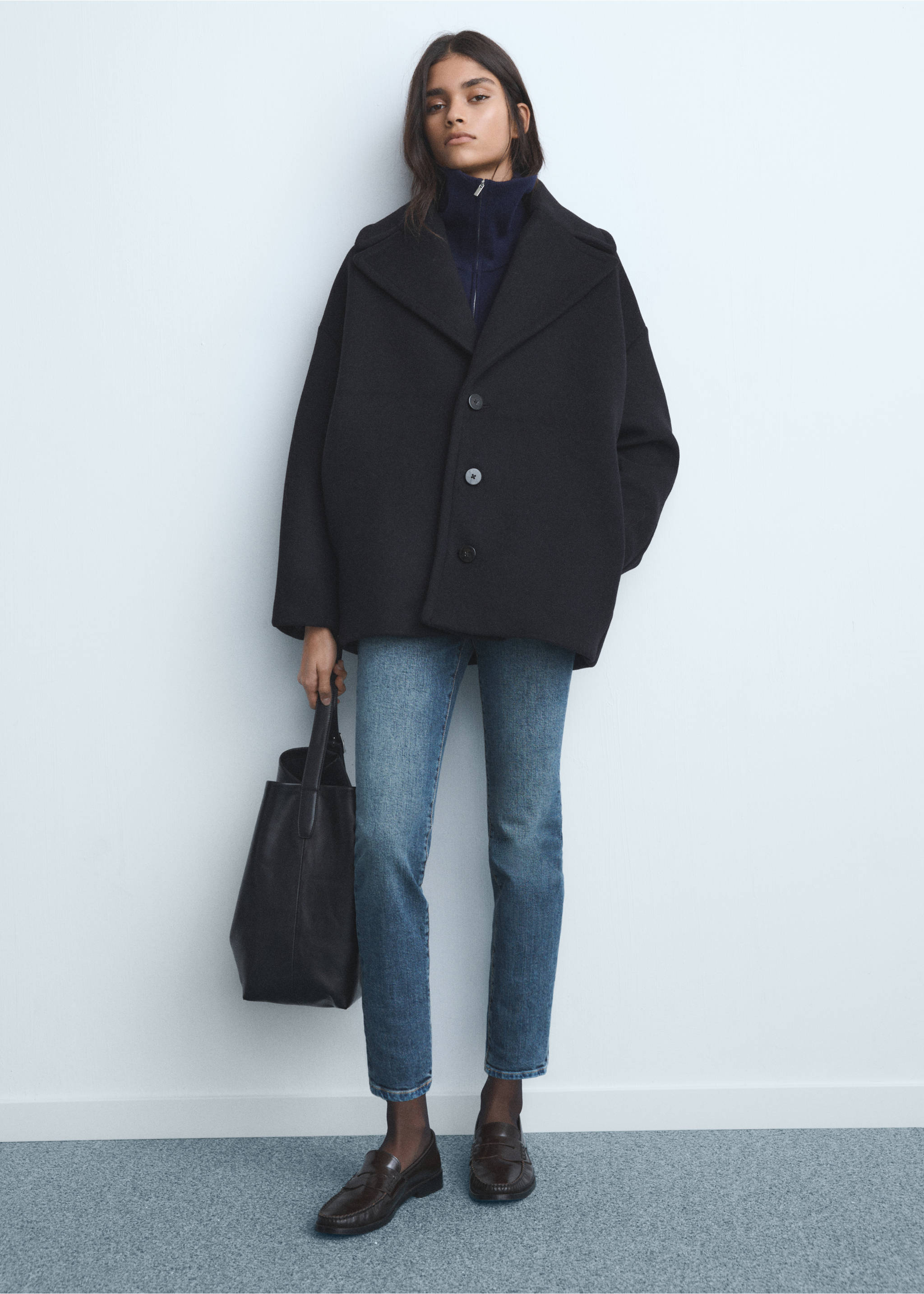 Jean Claudia slim crop - Plan général, Bleu foncé. Ref: 17035169-00.