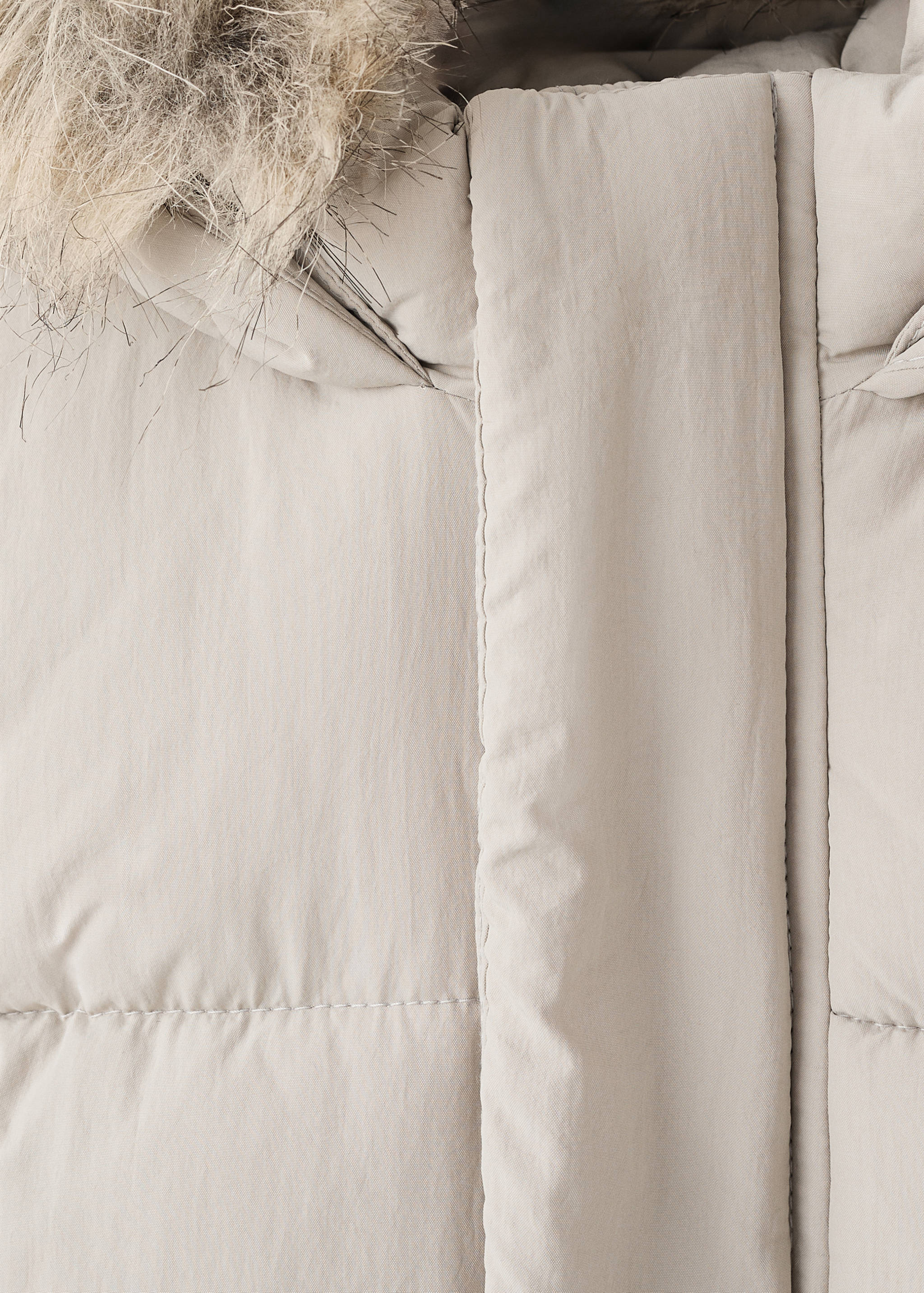 Puffer coat with fur-effect hood - Details of the article 8