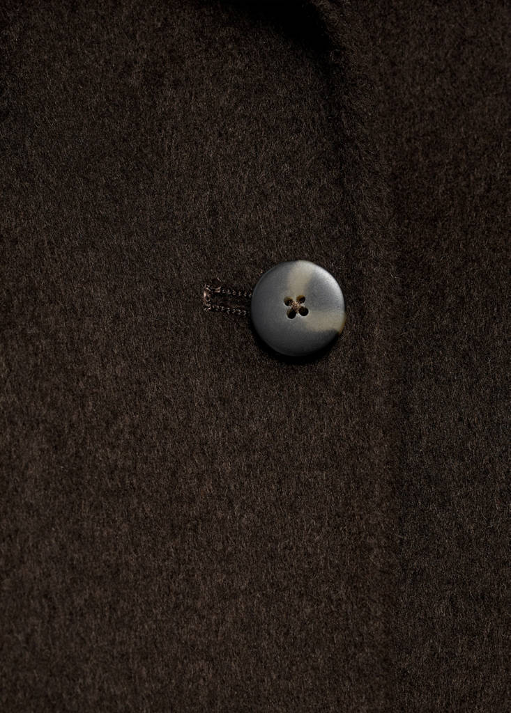 Wool jacket with buttons — Coffee