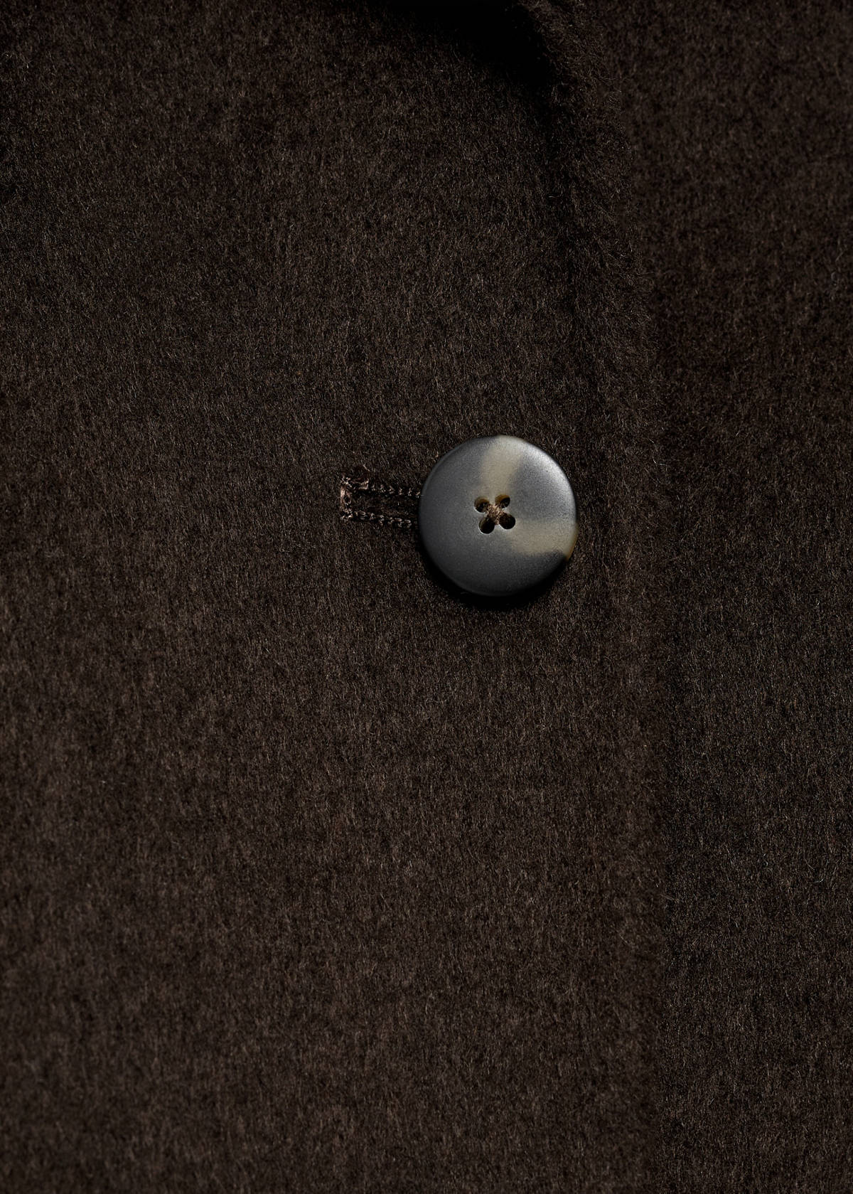 Wool jacket with buttons — Coffee