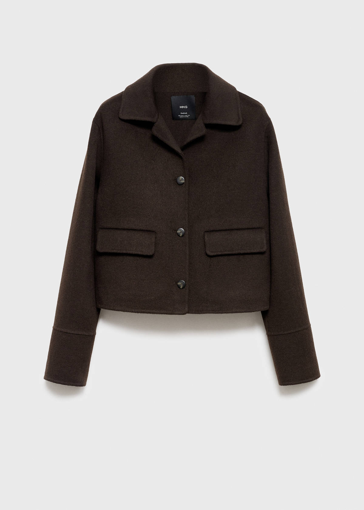 Wool jacket with buttons — Coffee