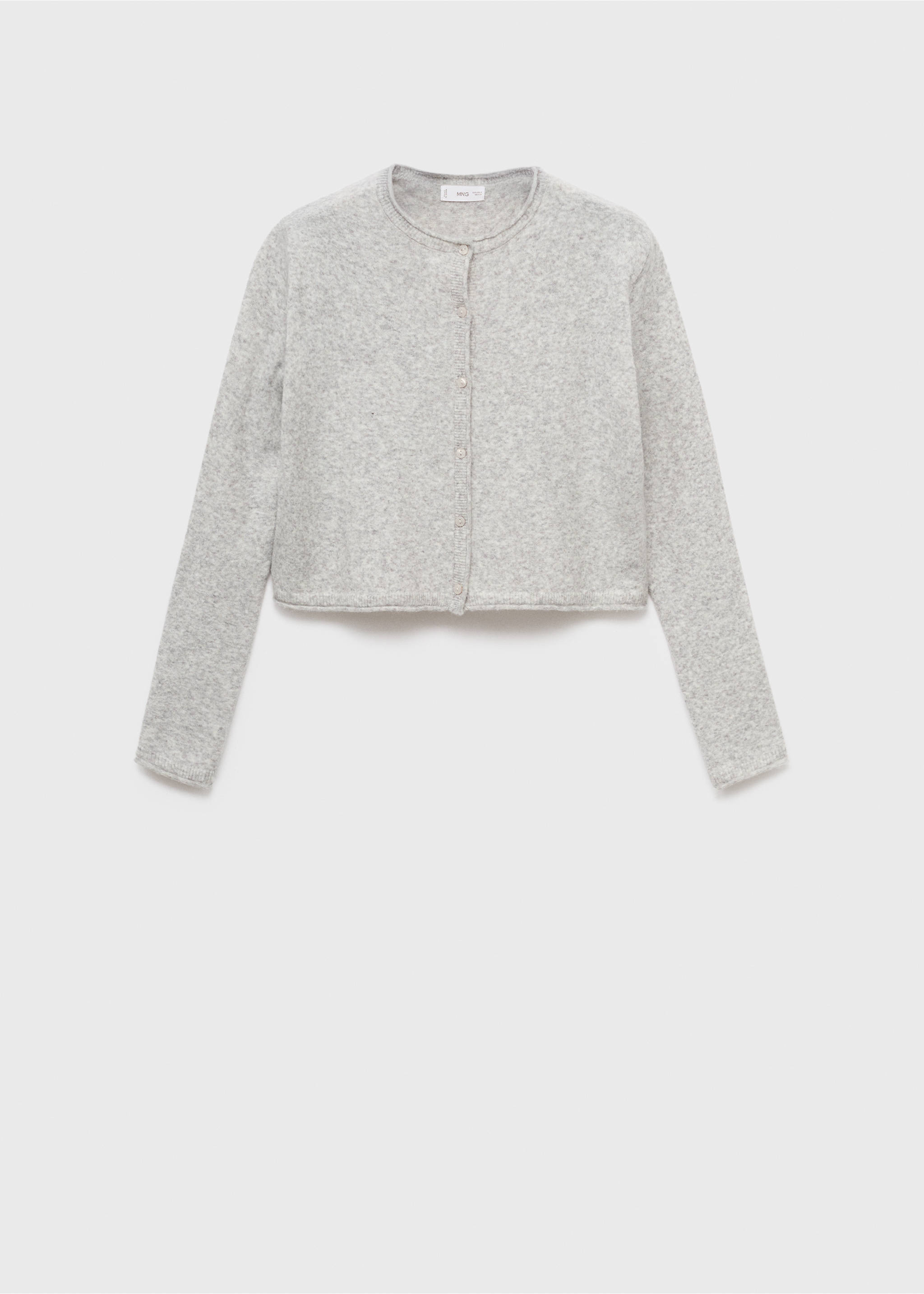 Укороченный кардиган с пуговицами - Изделие без модели, Меланжевый средний серый . Ref: 17035791-00.