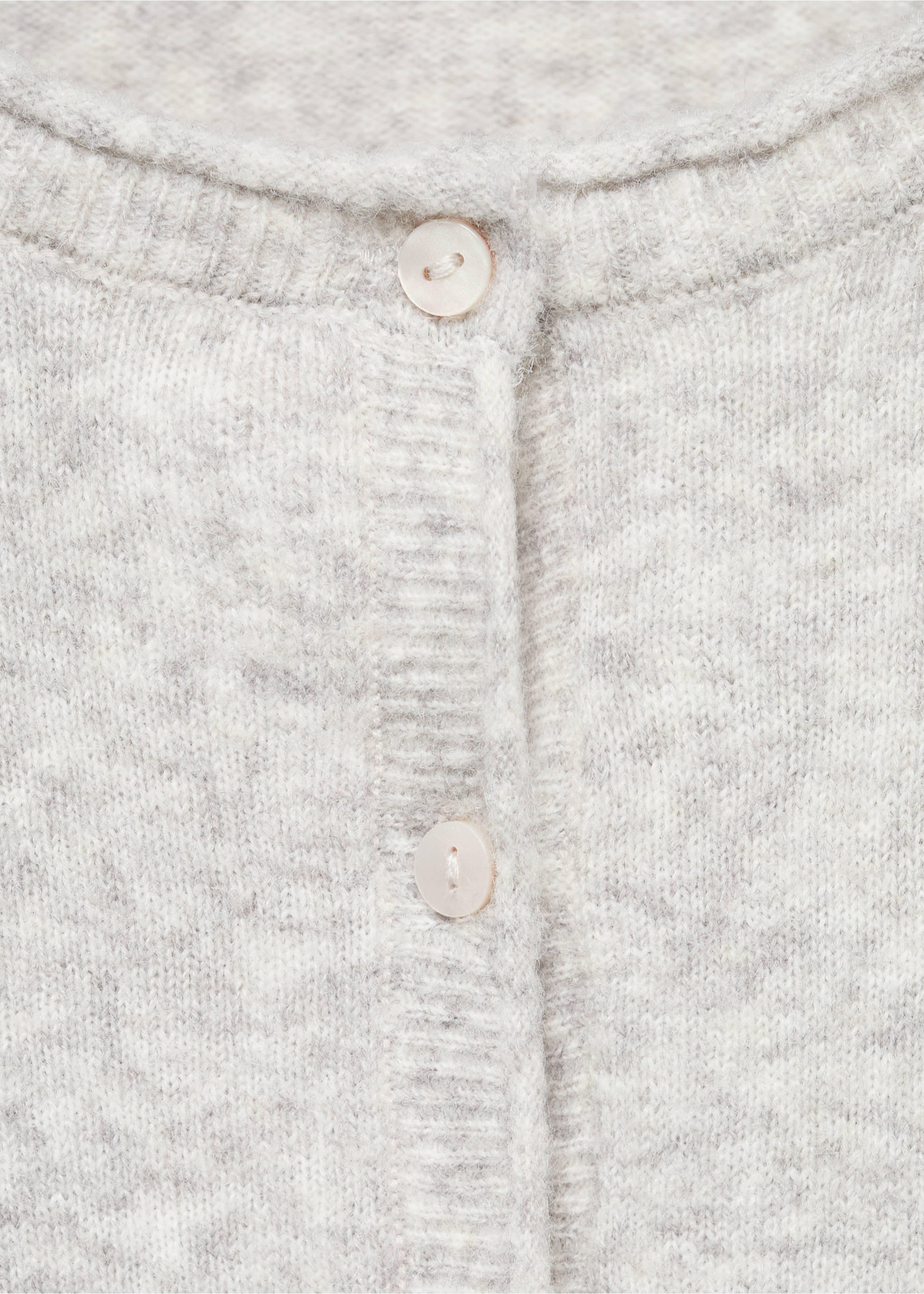 Укороченный кардиган с пуговицами - Деталь изделия 8, Меланжевый средний серый . Ref: 17035791-00.