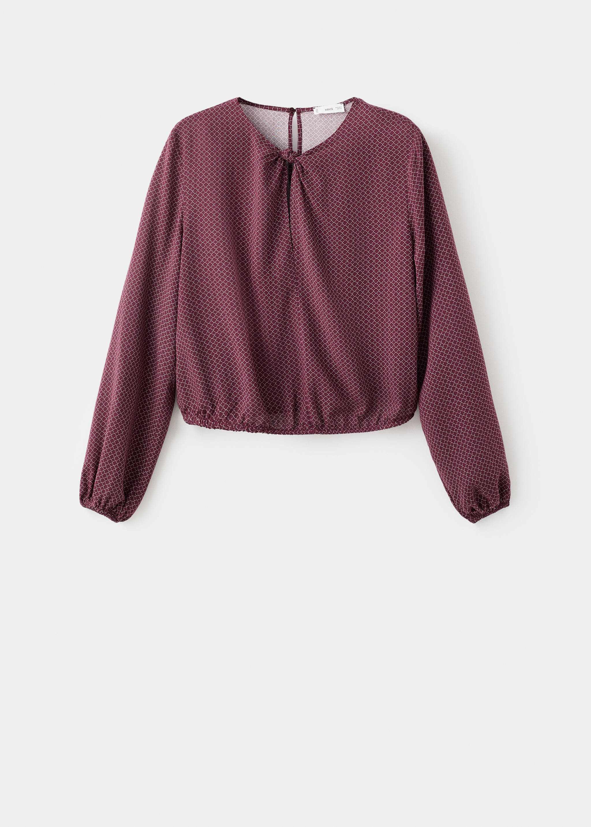 Блуза з об'ємними рукавами та вузлом - Товар без моделі