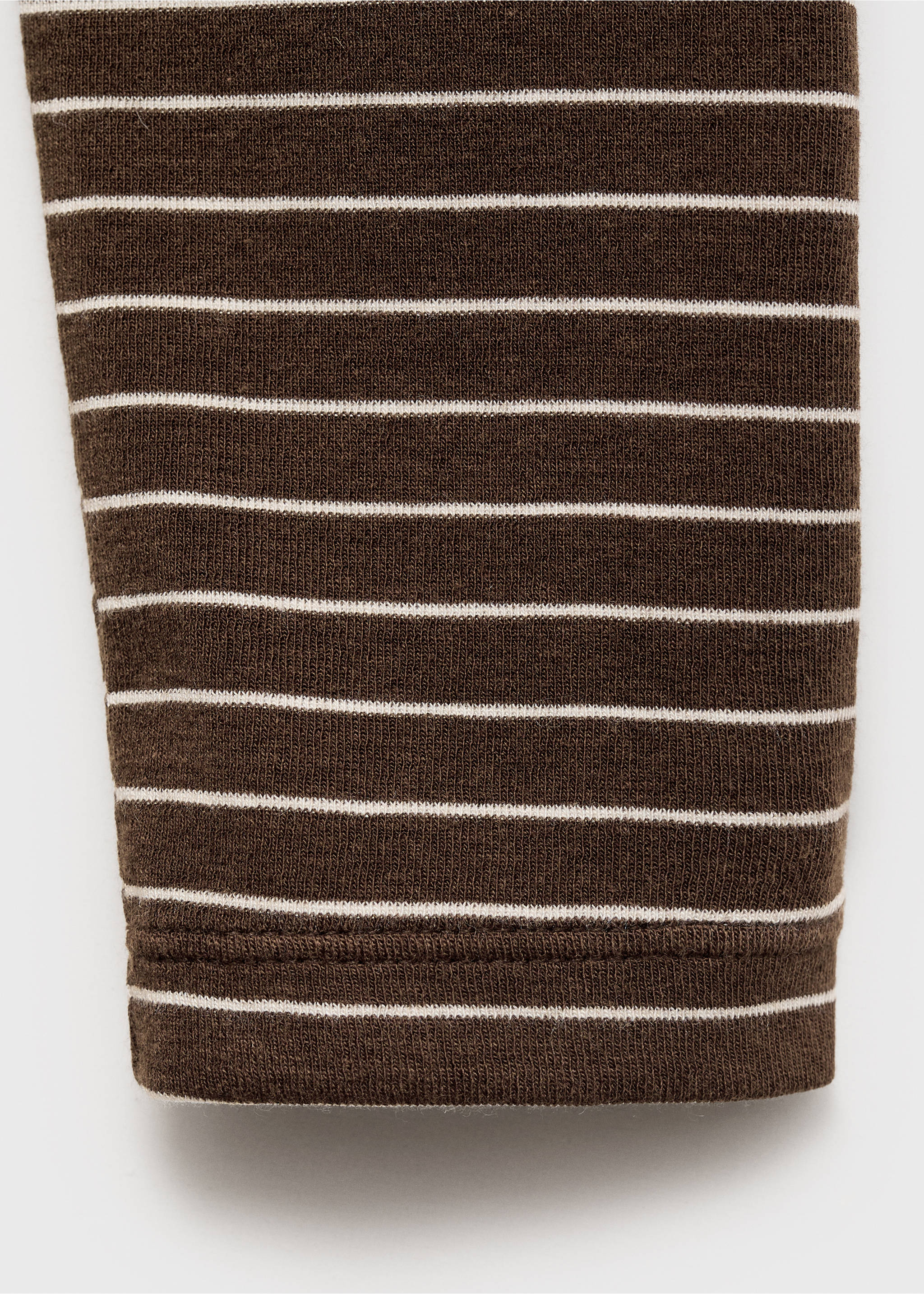 Long-sleeved striped t-shirt - Details of the article 0, Brown. Ref: 17035797-00.