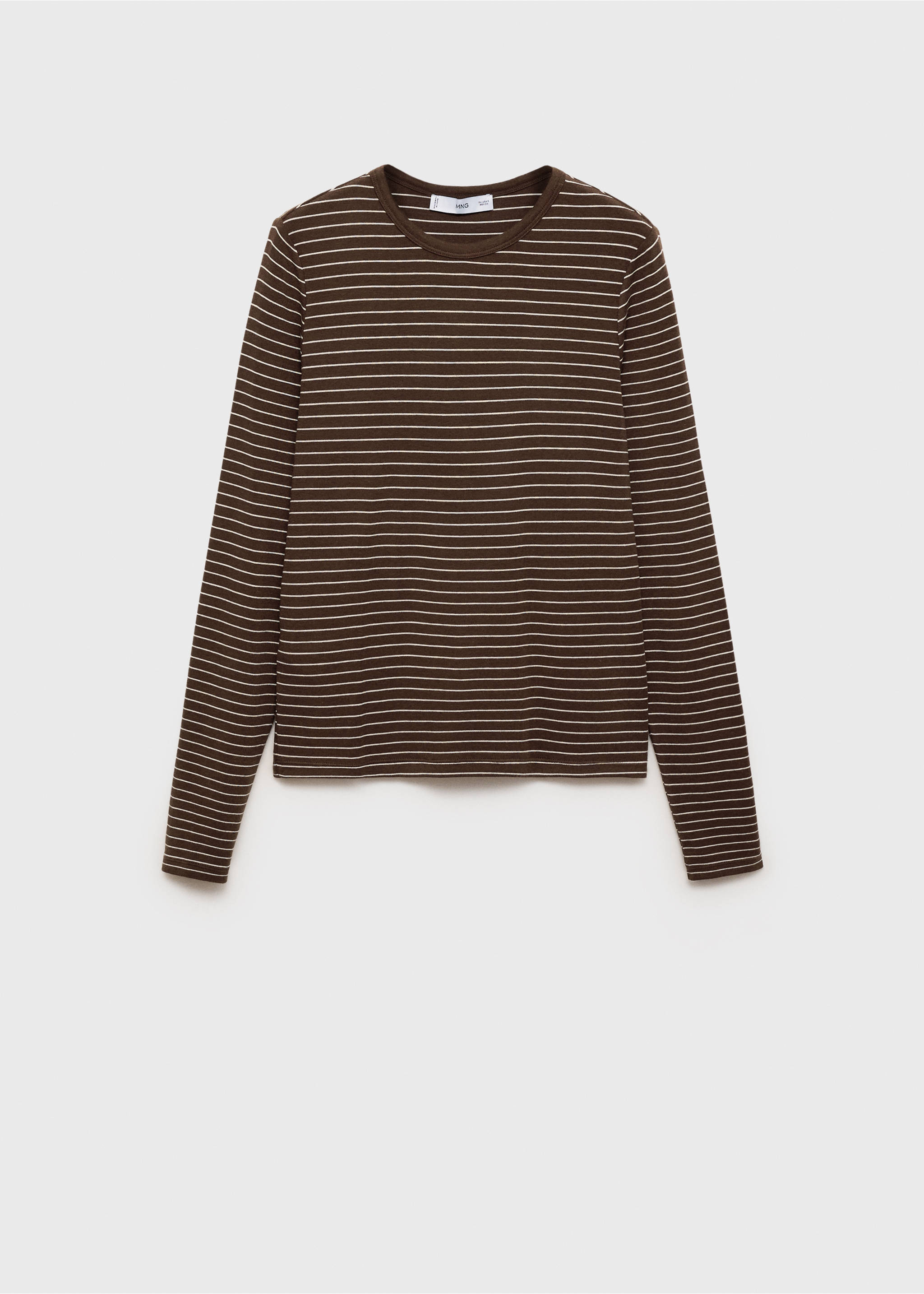 Long-sleeved striped t-shirt - Article without model, Brown. Ref: 17035797-00.