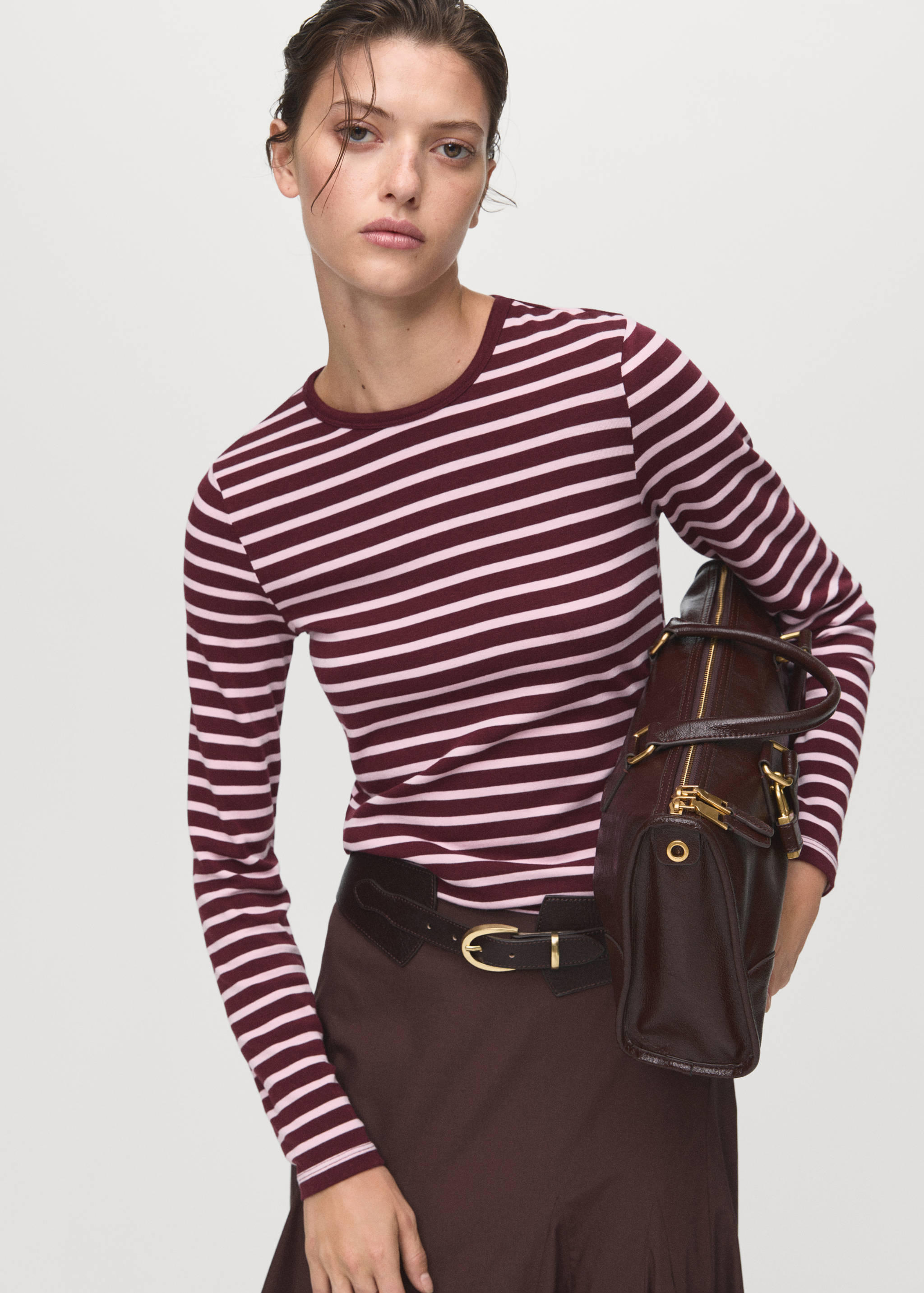 Long-sleeved striped t-shirt - Medium plane