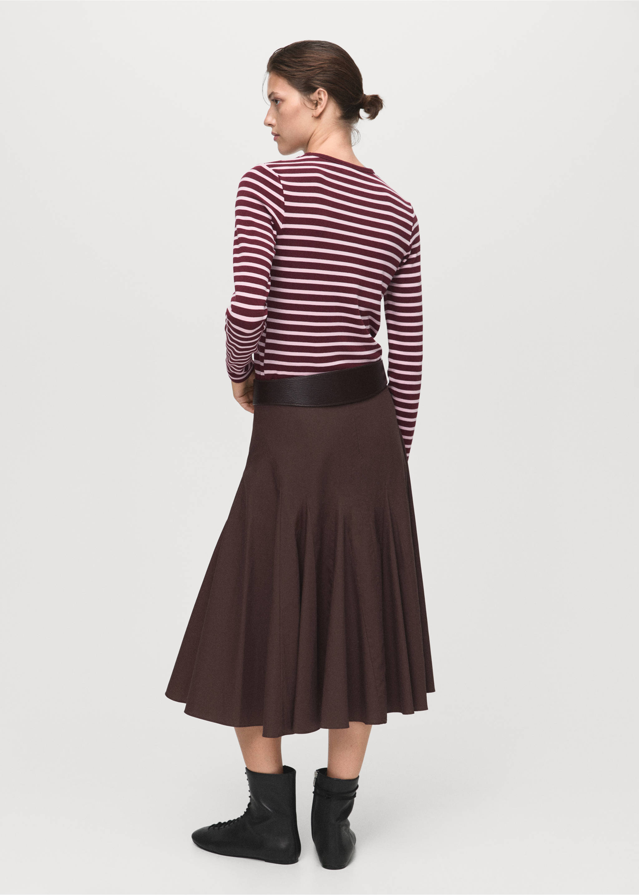 Long-sleeved striped t-shirt - Reverse of the article, Pastel Pink. Ref: 17035797-00.