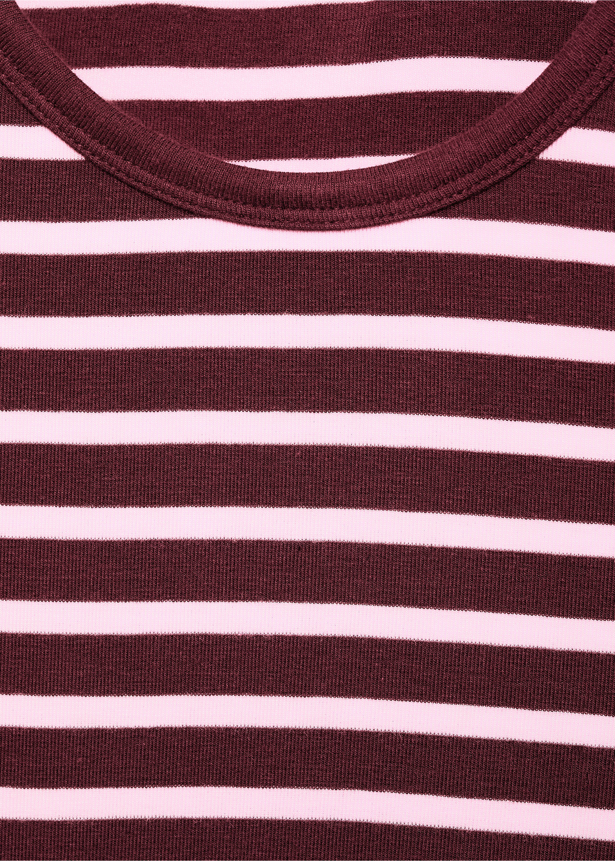 Long-sleeved striped t-shirt - Details of the article 8, Pastel Pink. Ref: 17035797-00.