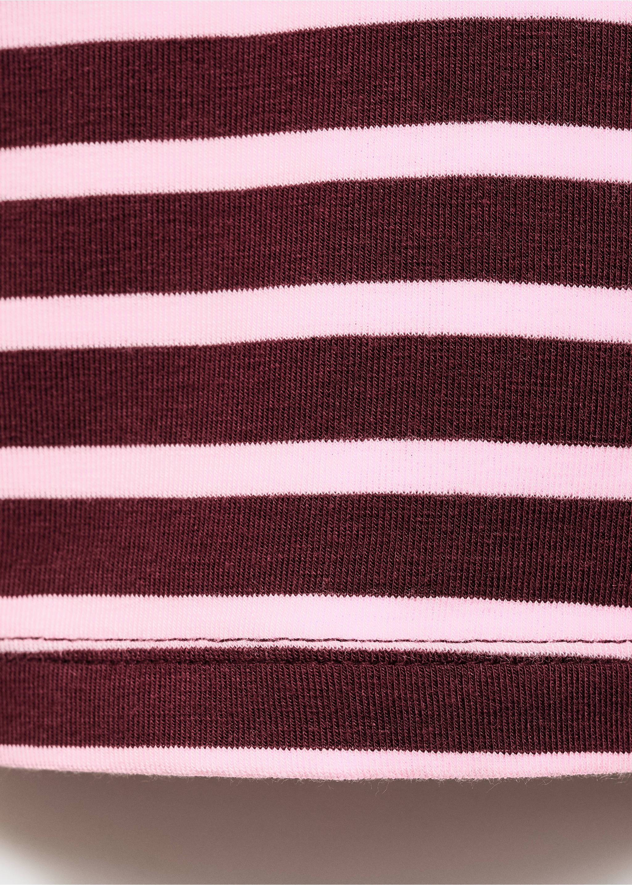 Long-sleeved striped t-shirt - Details of the article 0, Pastel Pink. Ref: 17035797-00.