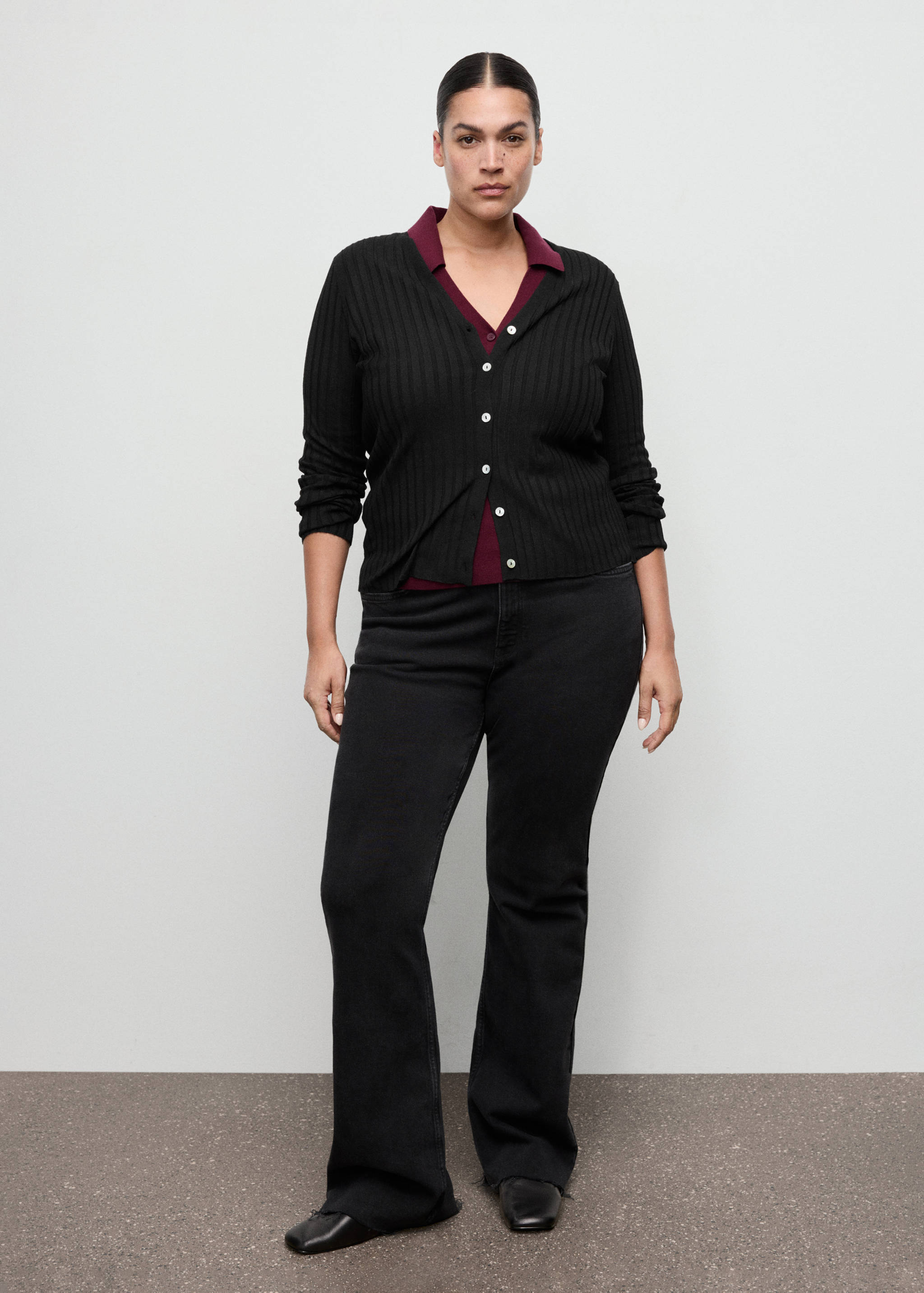 Fine rib knit cardigan - Details of the article 3