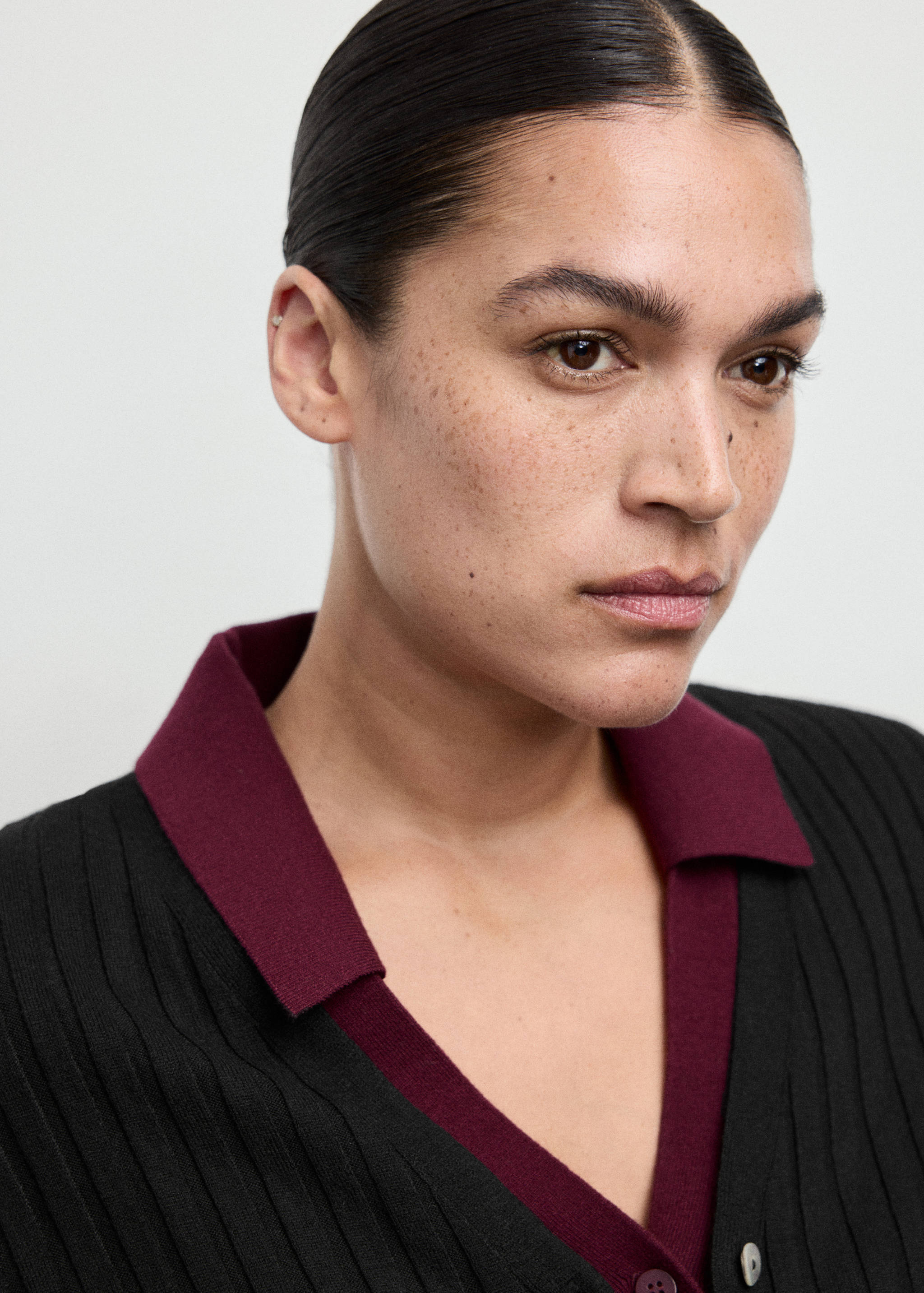 Fine rib knit cardigan - Details of the article 4