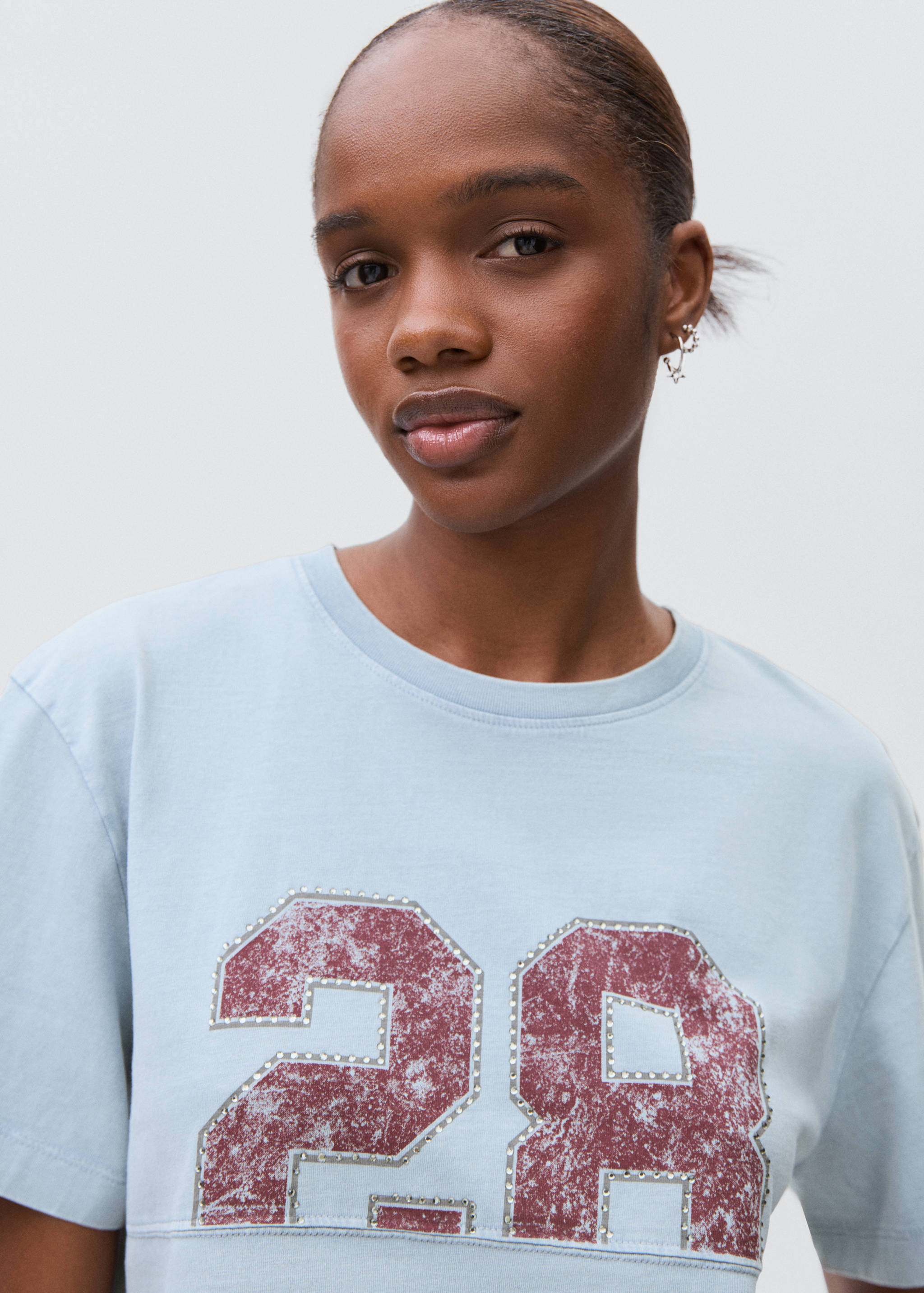 Printed cotton-blend t-shirt - Details of the article 1