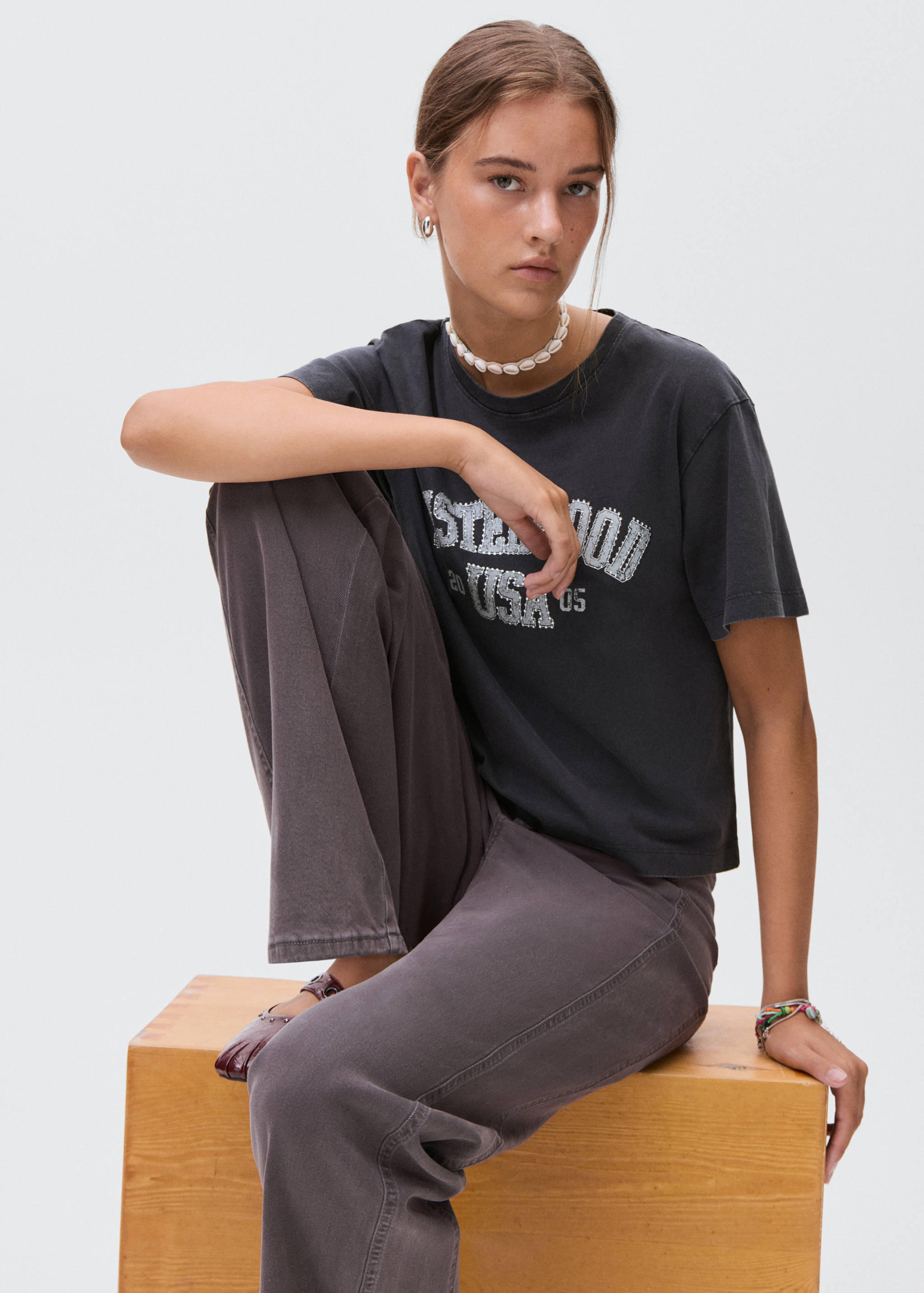 Bedrucktes Baumwoll-T-Shirt - Detail des Artikels 2