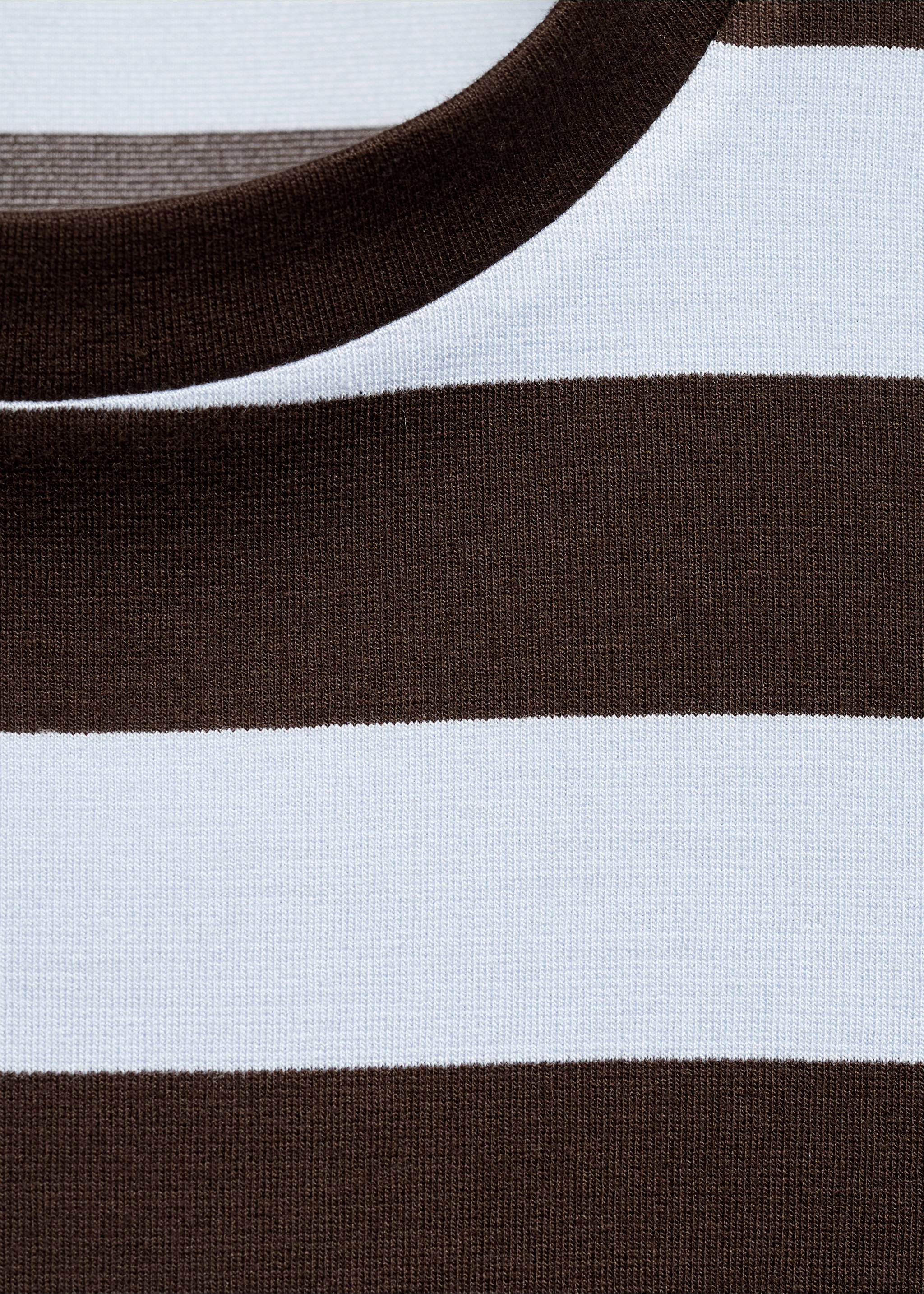 Striped short-sleeved t-shirt - Details of the article 0, Brown. Ref: 17035803-00.
