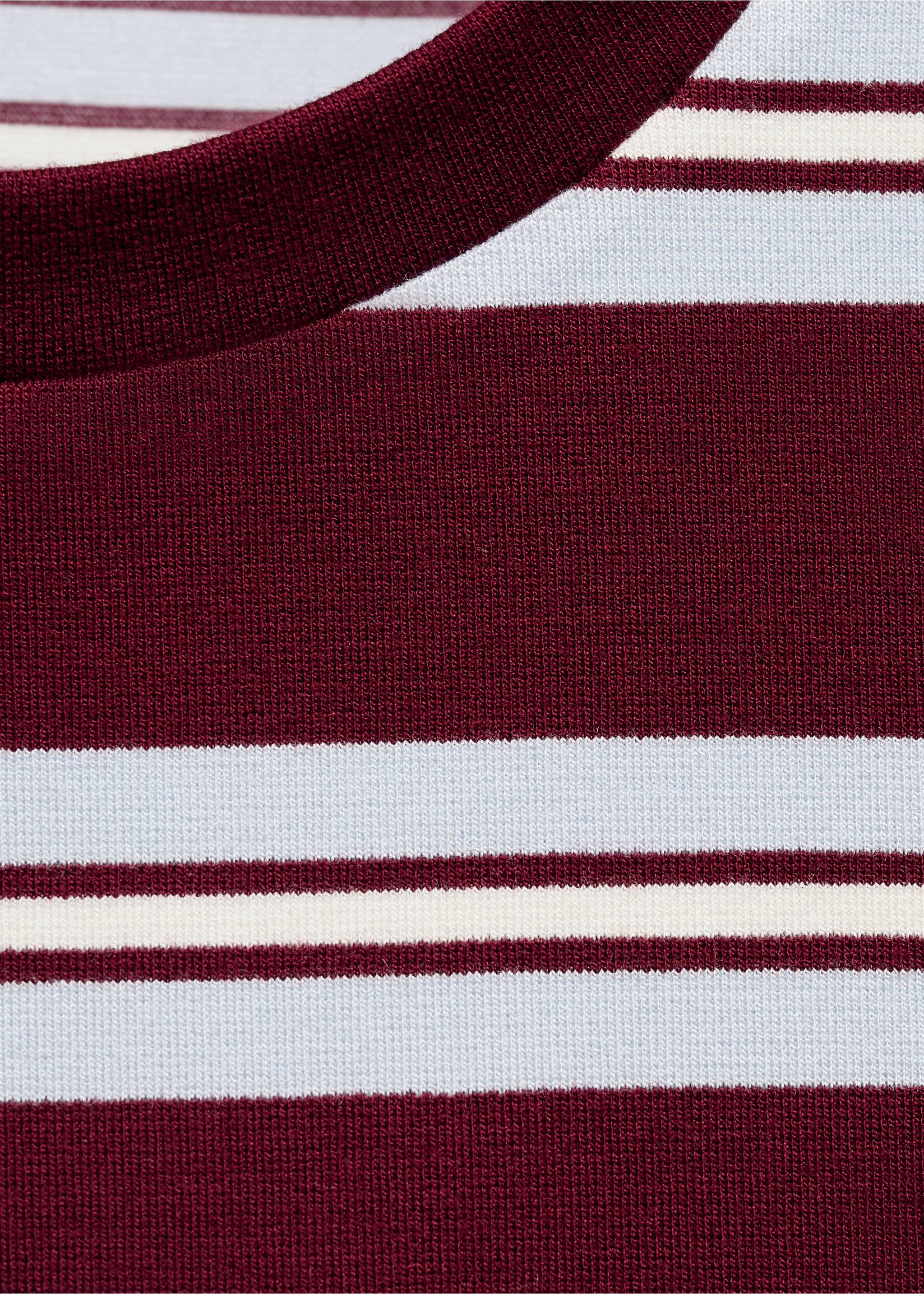 Striped short-sleeved t-shirt - Details of the article 0, Maroon. Ref: 17035803-00.