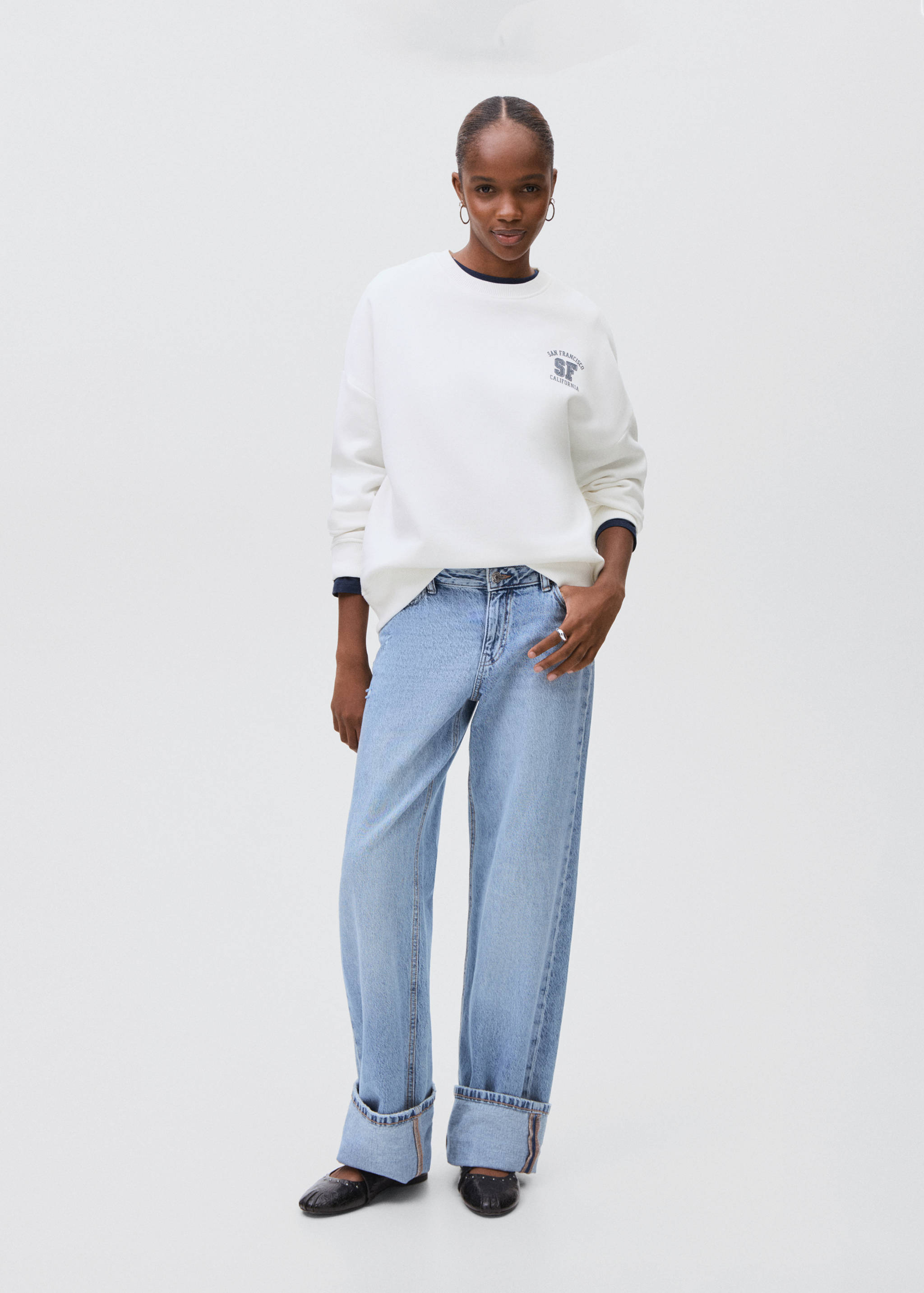 Gemustertes Baumwoll-Sweatshirt - Allgemeine Ansicht