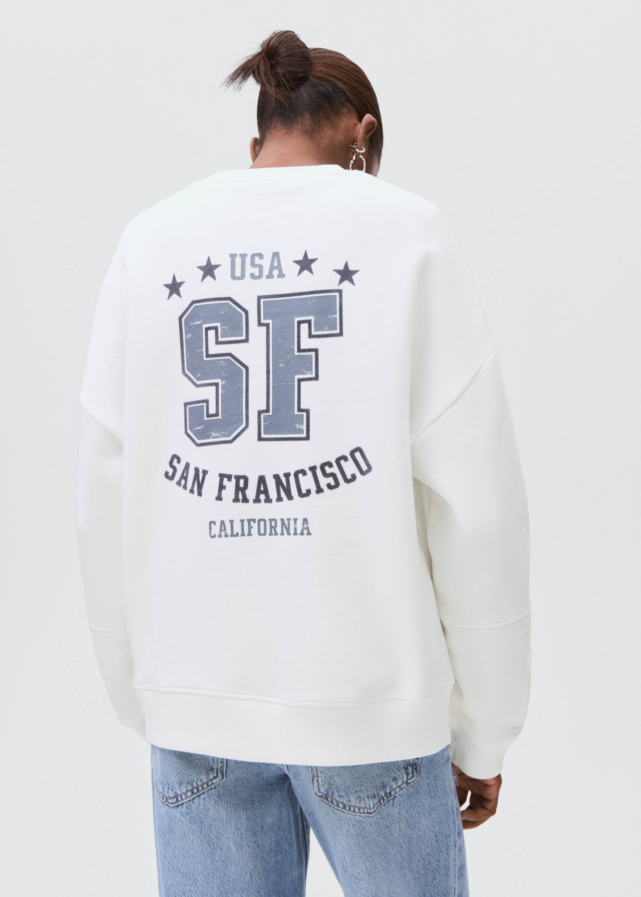 Gemustertes Baumwoll-Sweatshirt - Rückseite des Artikels