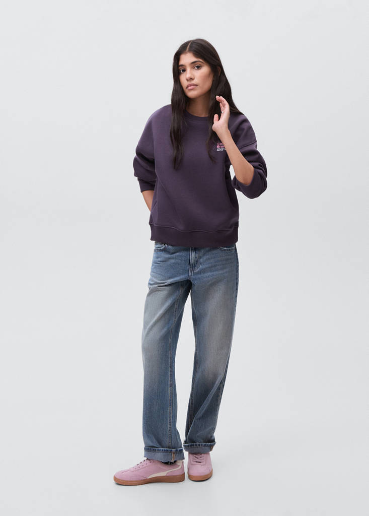 Printed cotton sweatshirt — Purple