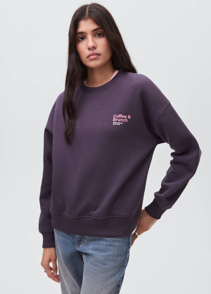 Printed cotton sweatshirt — Purple