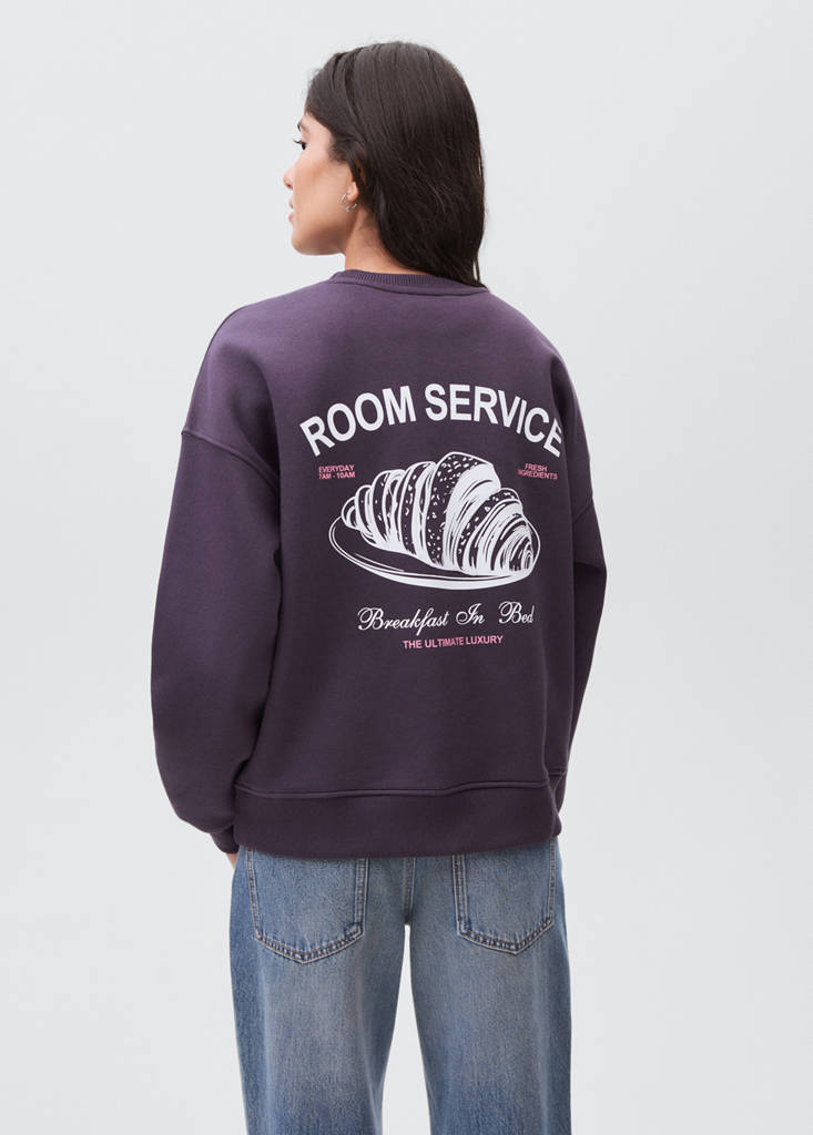 Printed cotton sweatshirt — Purple