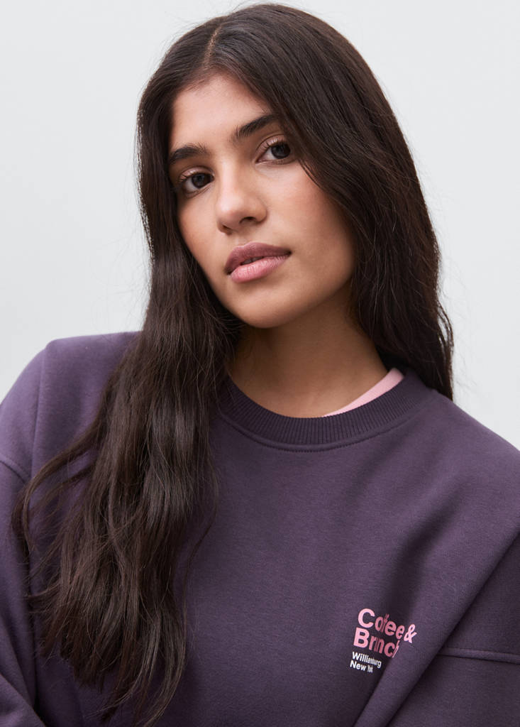 Printed cotton sweatshirt — Purple