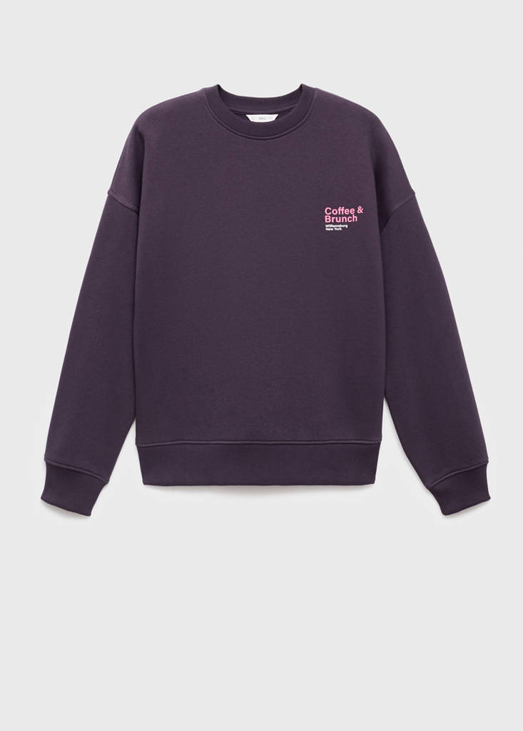 Printed cotton sweatshirt — Purple