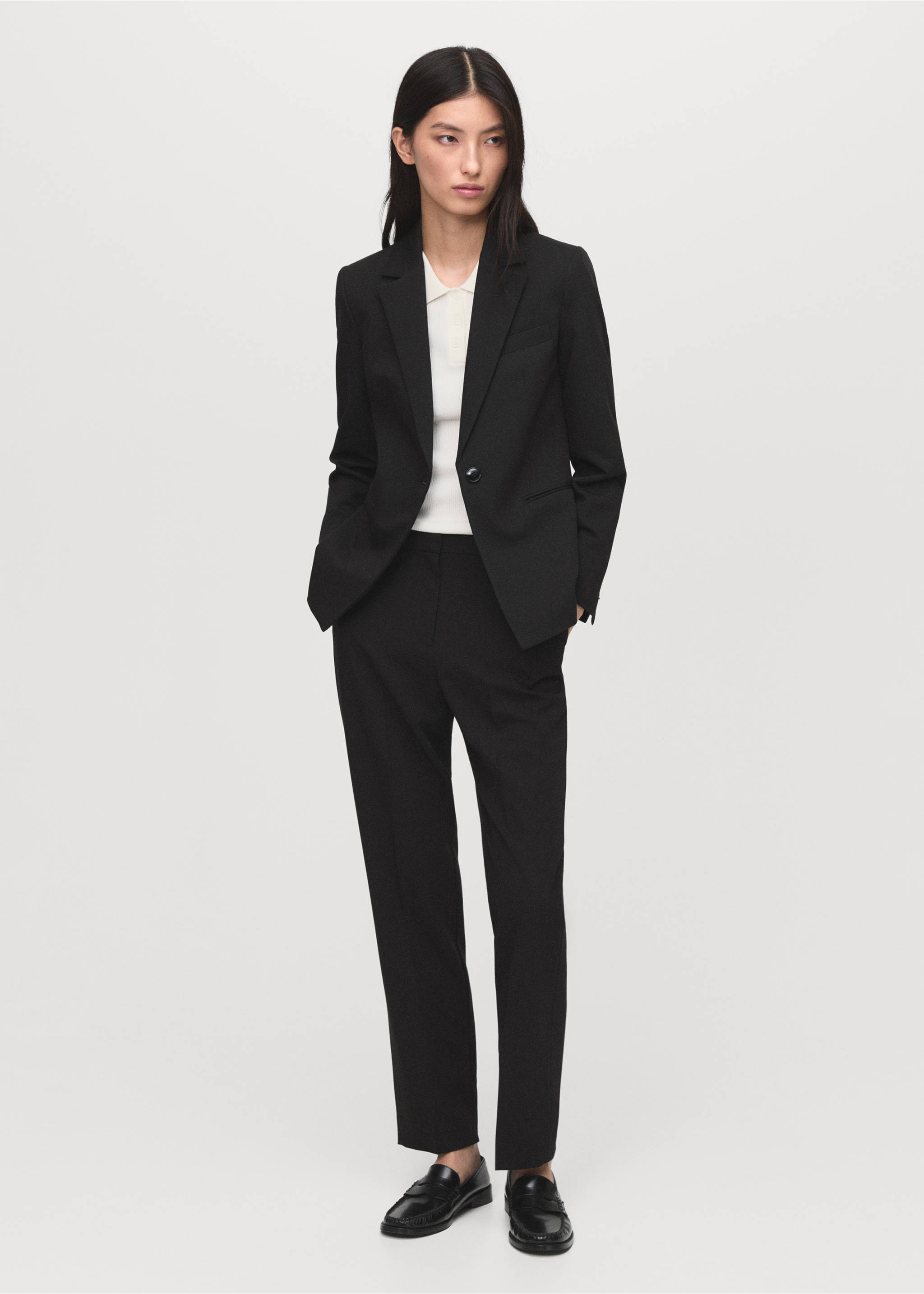 Straight suit trousers - General plane, Black. Ref: 17035806-00.
