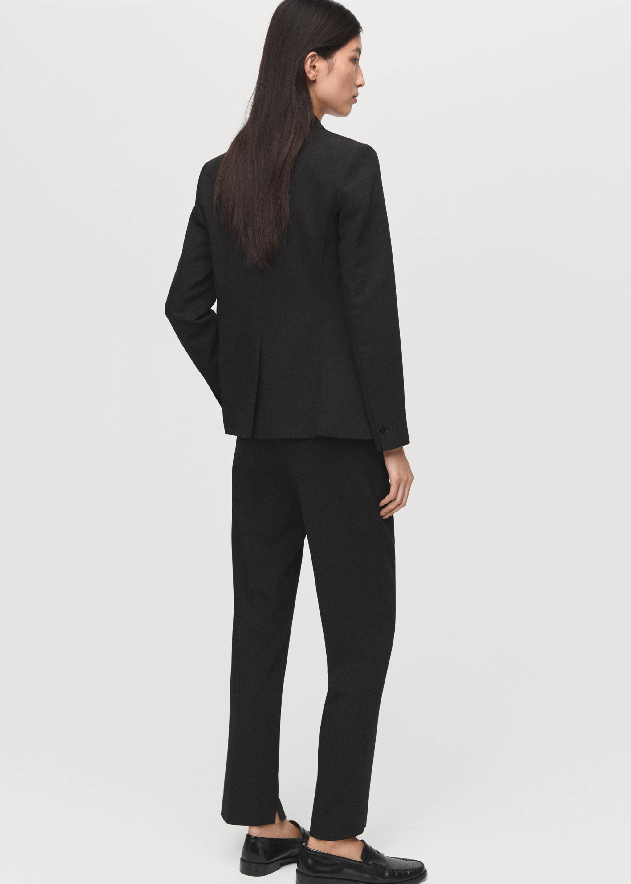 Straight suit trousers - Reverse of the article, Black. Ref: 17035806-00.