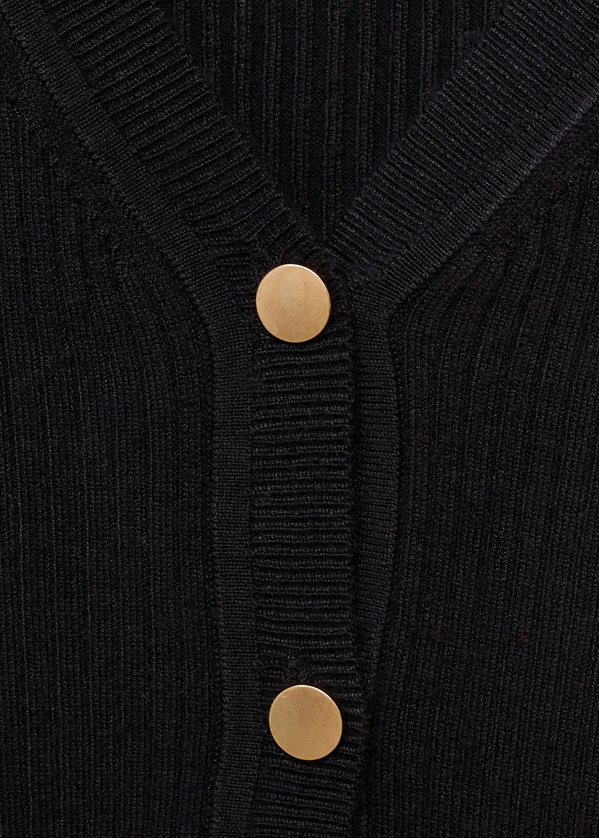 Ribbed buttoned cardigan — Black