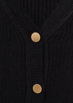 Ribbed buttoned cardigan — Black 8