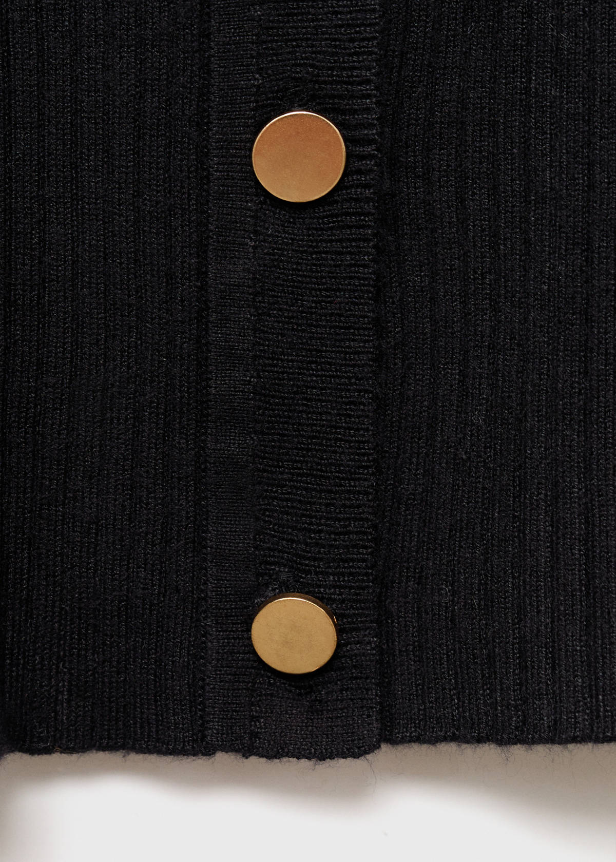 Ribbed buttoned cardigan — Black