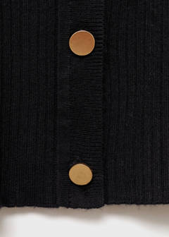 Ribbed buttoned cardigan — Black 9