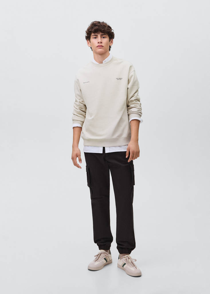 Printed cotton sweatshirt — Light/Pastel Grey