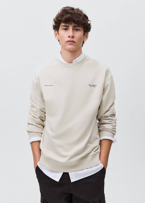Printed cotton sweatshirt — Light/Pastel Grey