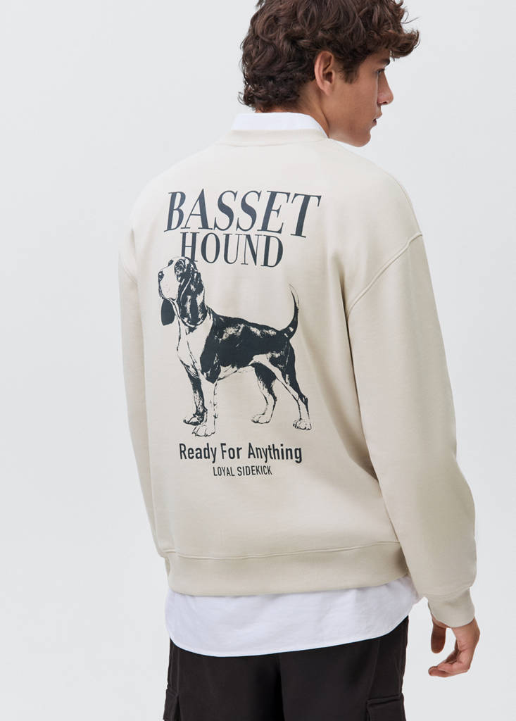 Printed cotton sweatshirt — Light/Pastel Grey