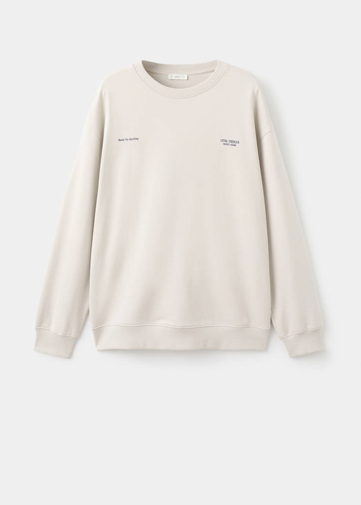Printed cotton sweatshirt — Light/Pastel Grey