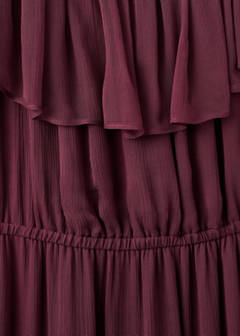 Strapless dress with ruffles — Burgundy 8