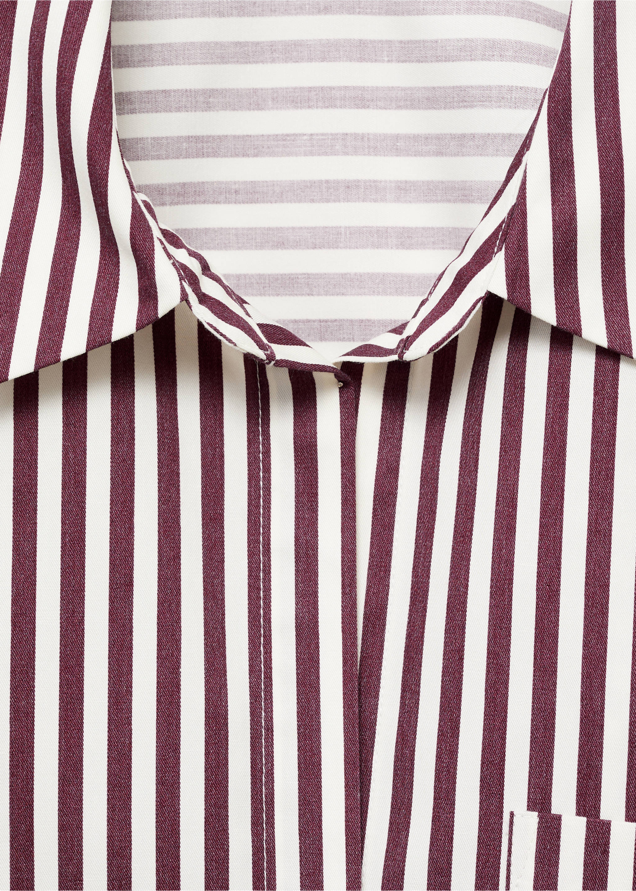 Pocket striped shirt - Details of the article 8, Ecru. Ref: 17035814-00.