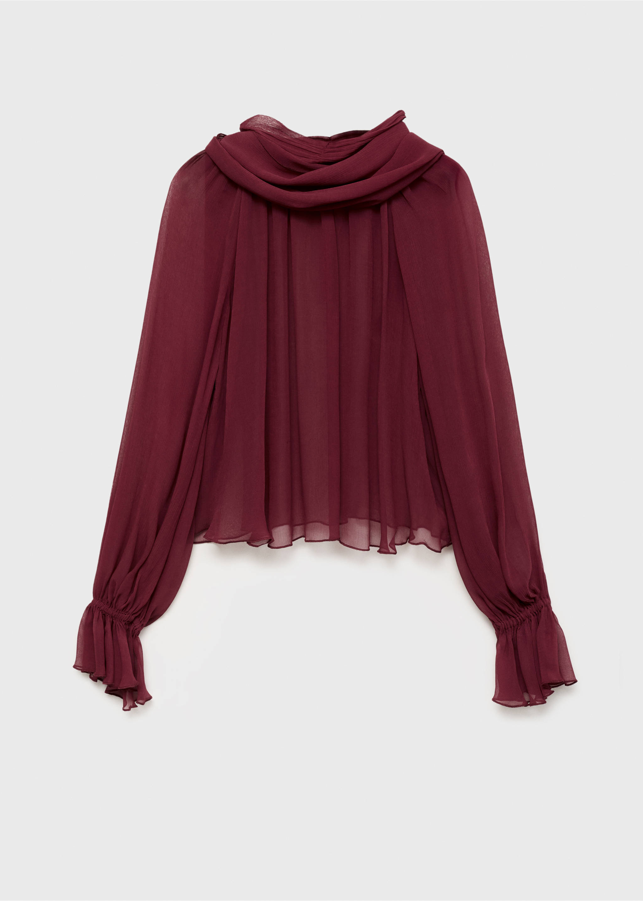 Blouse semi-transparente foulard - Article sans modèle, Bordeaux. Ref: 17035817-00.