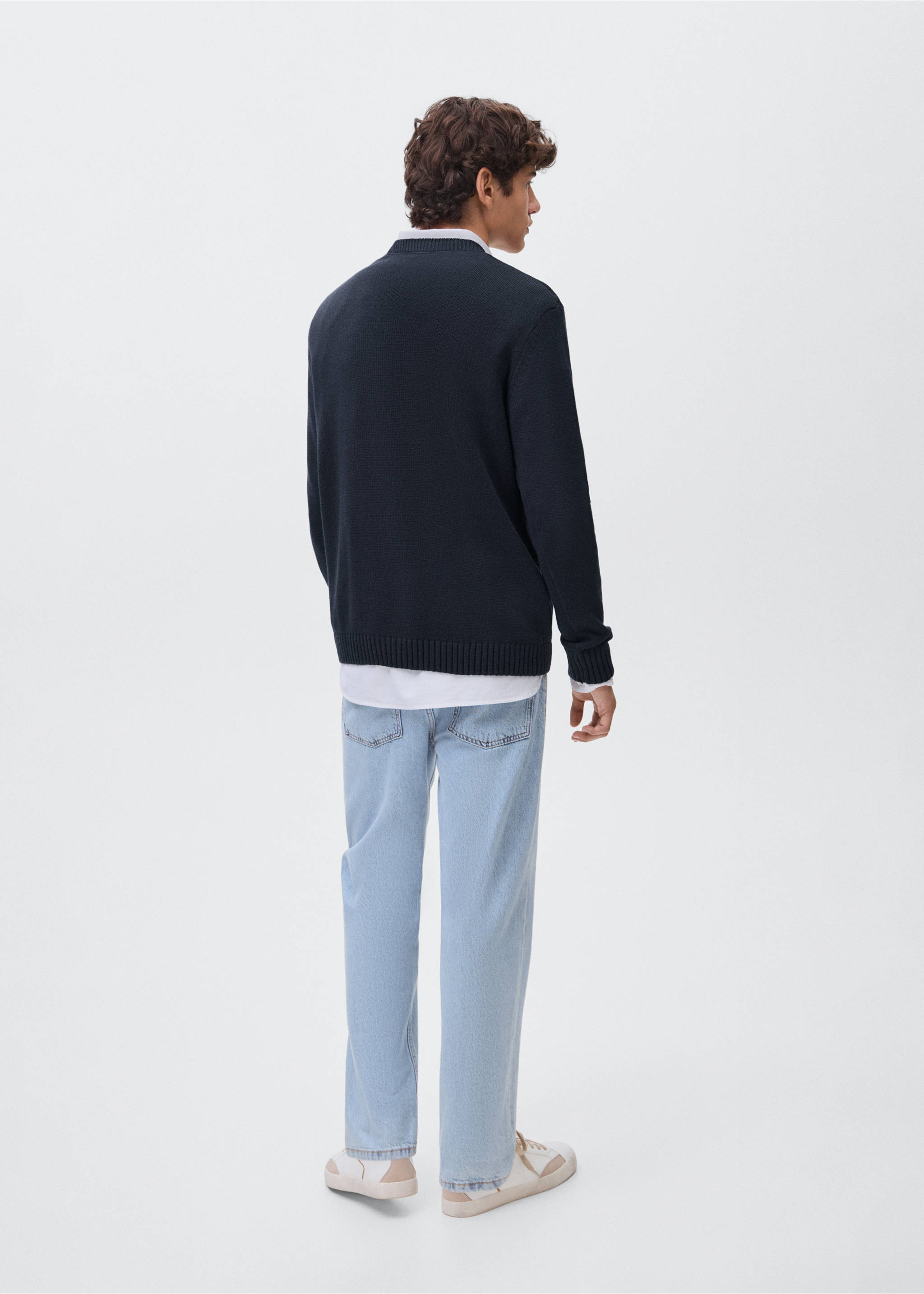 Jersey básico algodón - Reverso del artículo, Azul marino. Ref: 17035819-00.