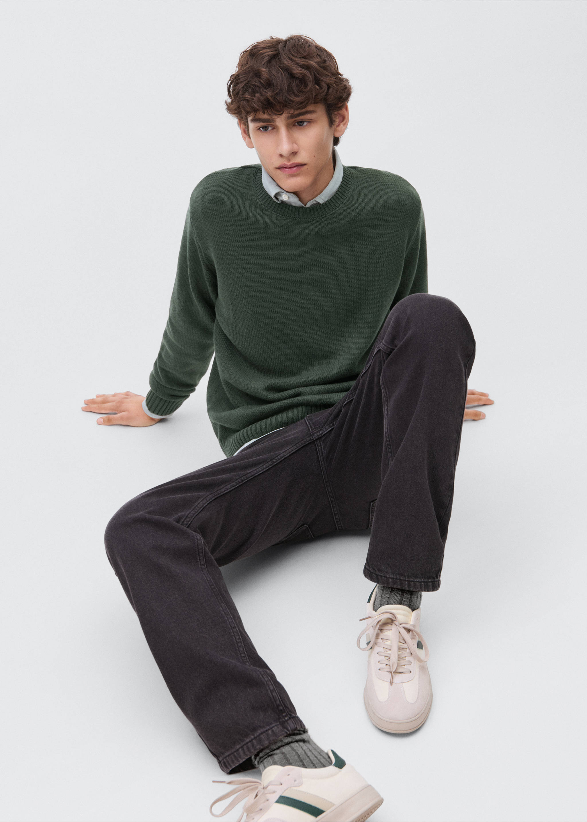 Jersey básico algodón - Detalle del artículo 2, Khaki. Ref: 17035820-00.