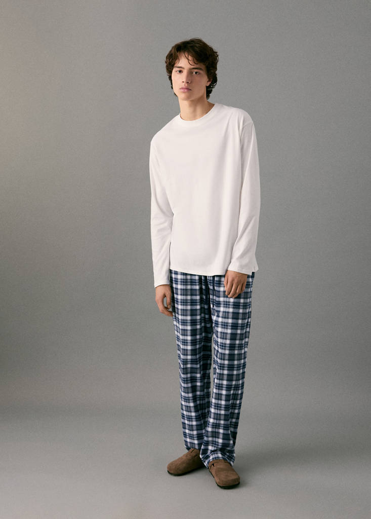 Set of long check pyjamas — Off White