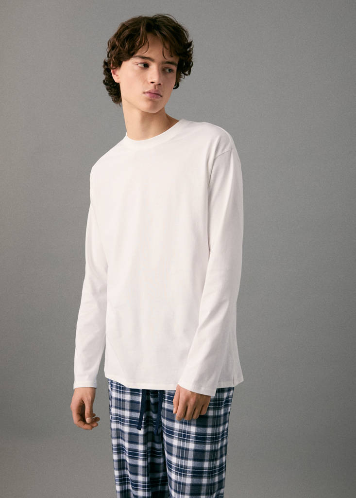 Set of long check pyjamas — Off White