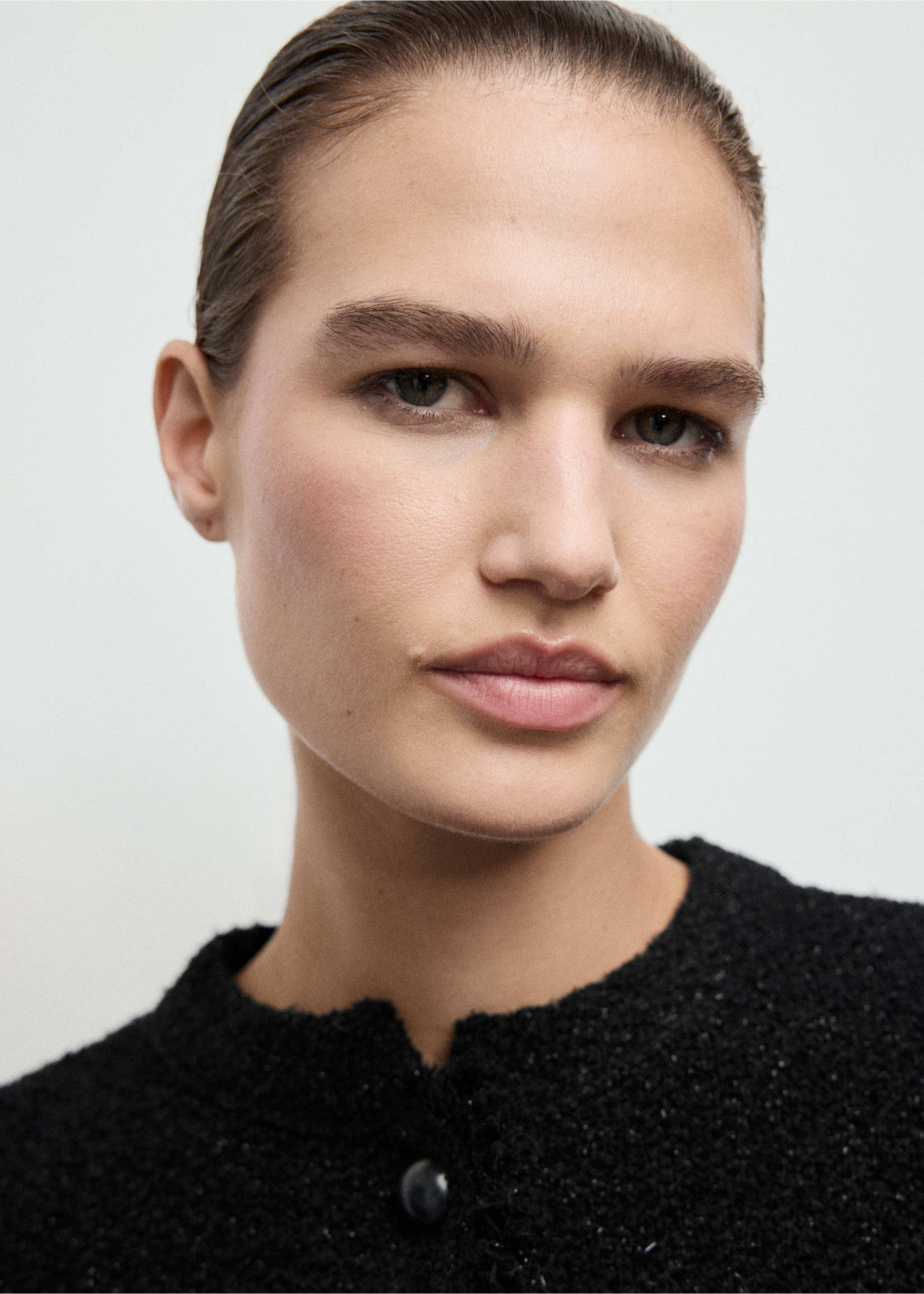 Cardigan en tweed bords effilochés - Détail de l'article 1, Noir. Ref: 17035826-00.