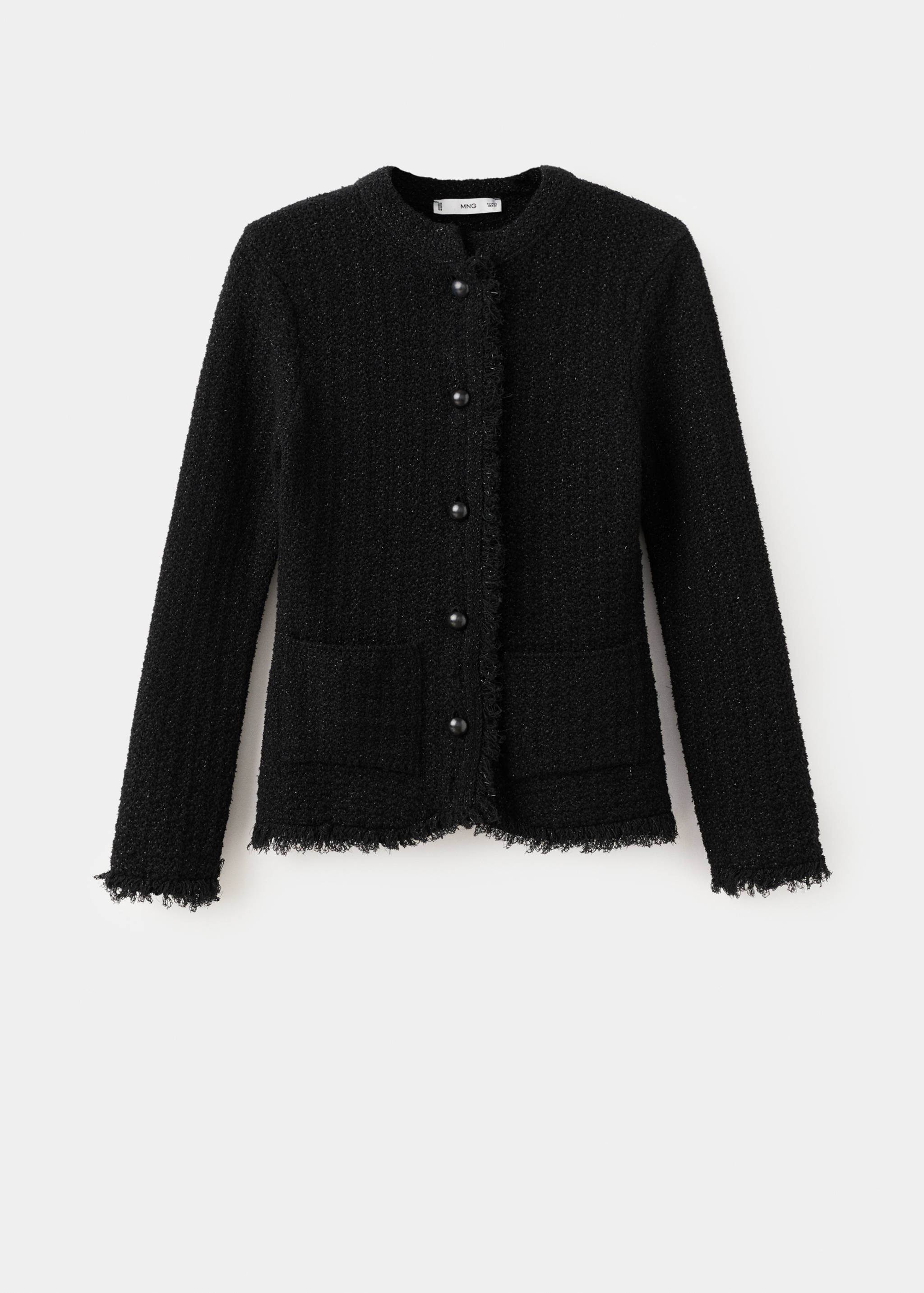 Tweed cardigan with frayed trims - Article without model