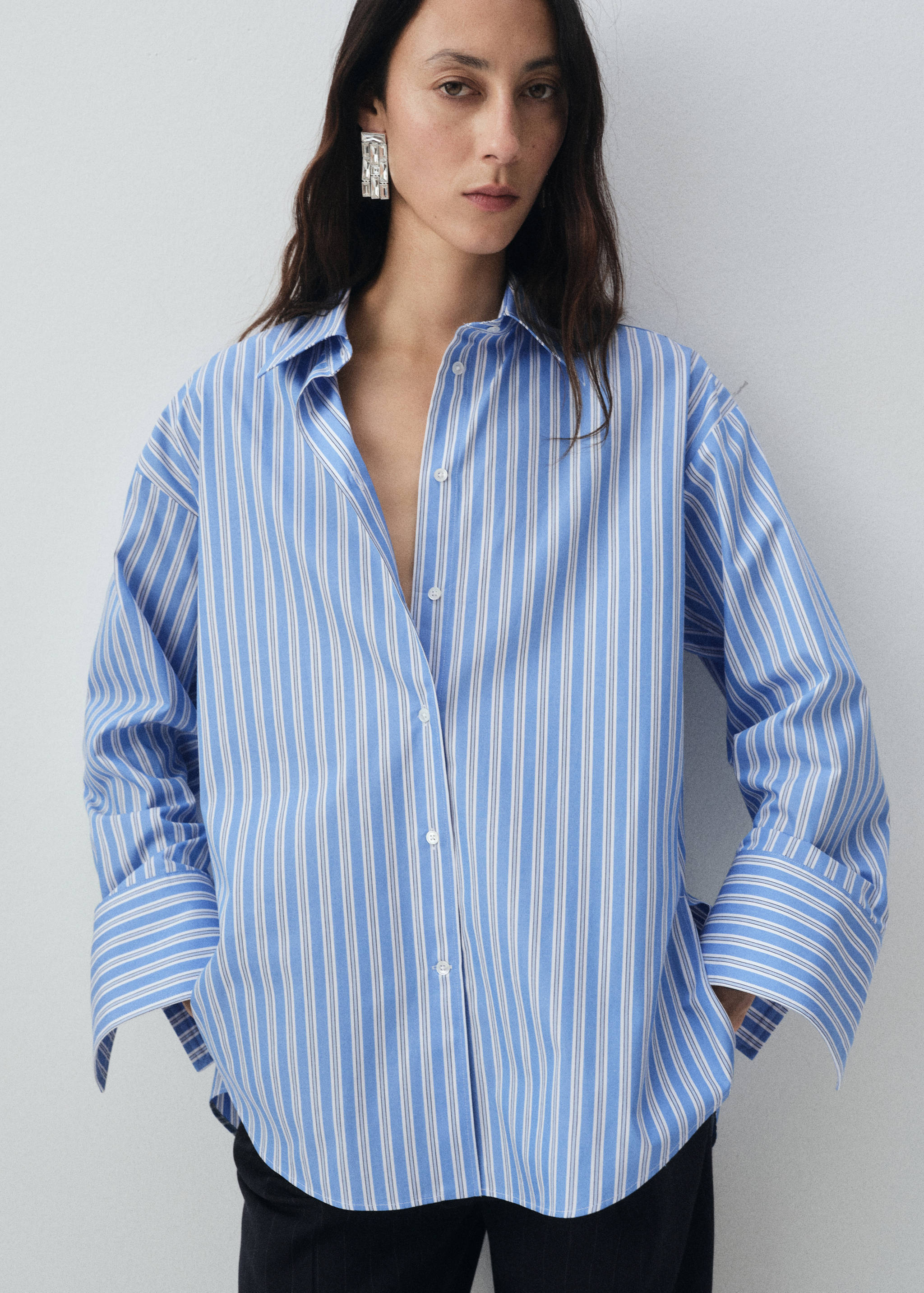Oversize poplin shirt - Medium plane