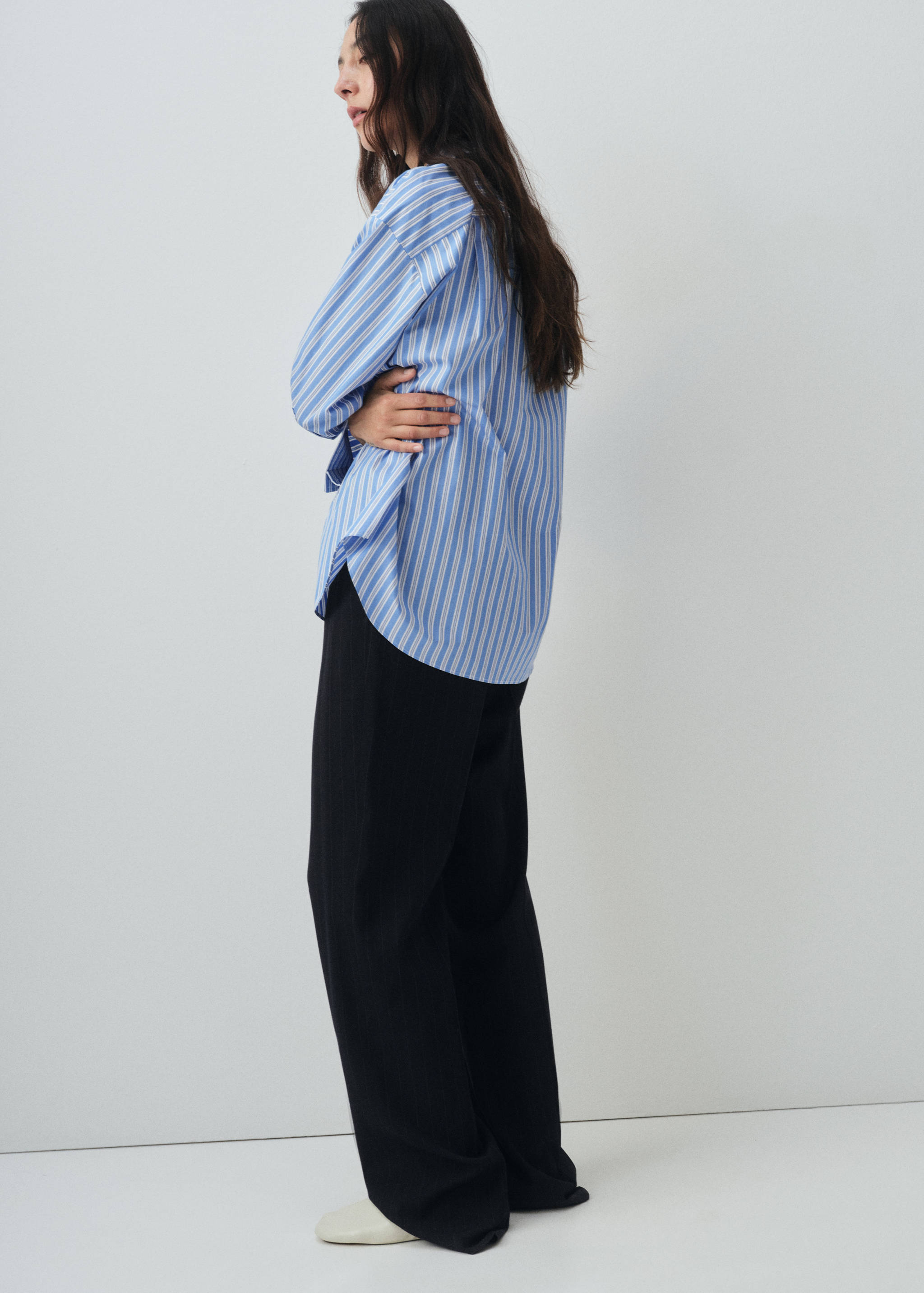 Oversize poplin shirt - Reverse of the article